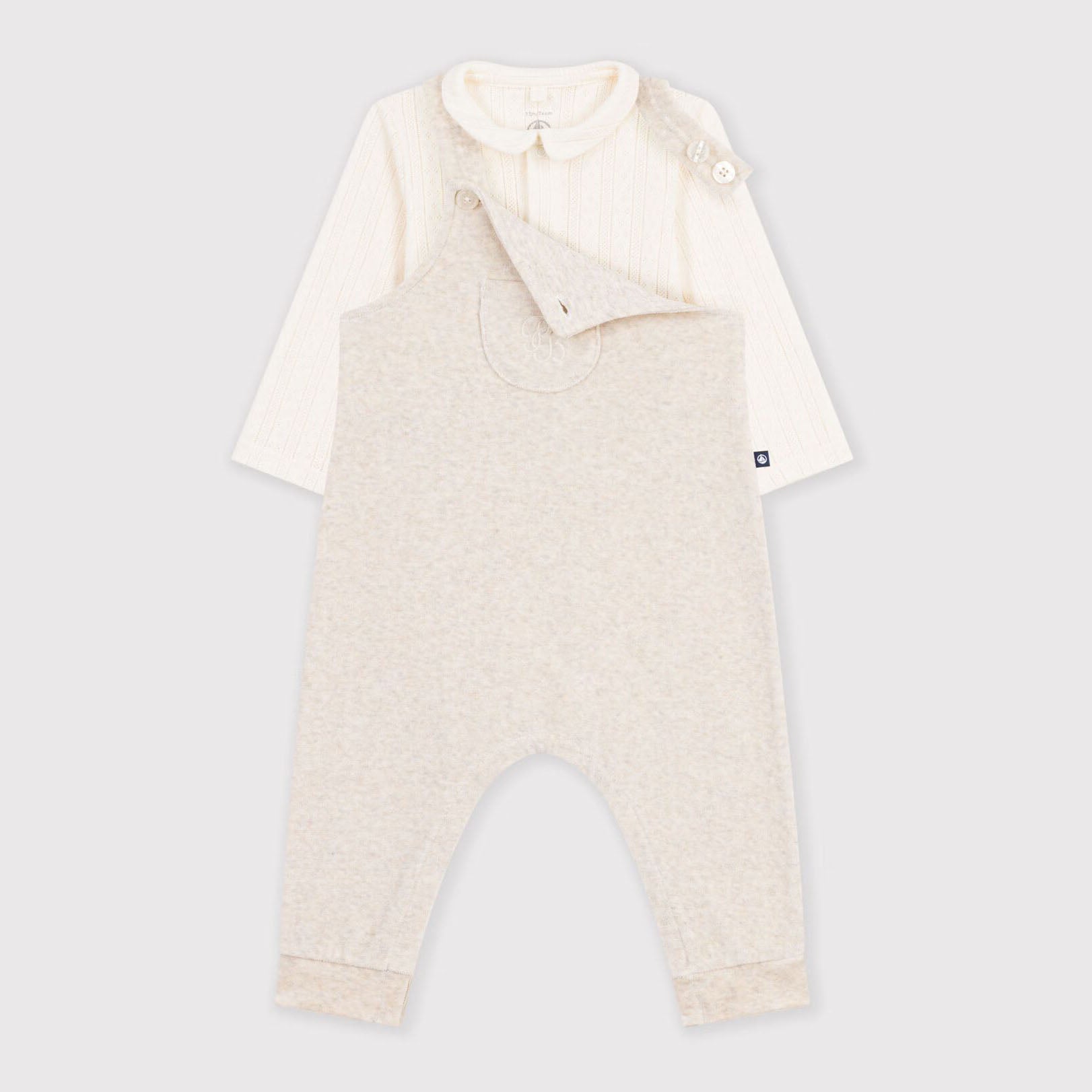 Baby Boys & Girls Beige Cotton Set