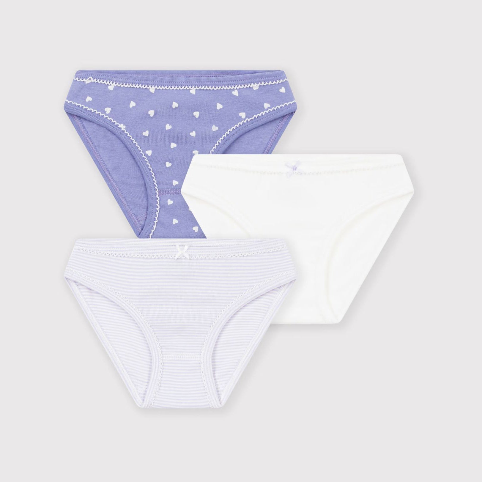 Girls Tricolor Cotton Underwear Set(3 Pack)