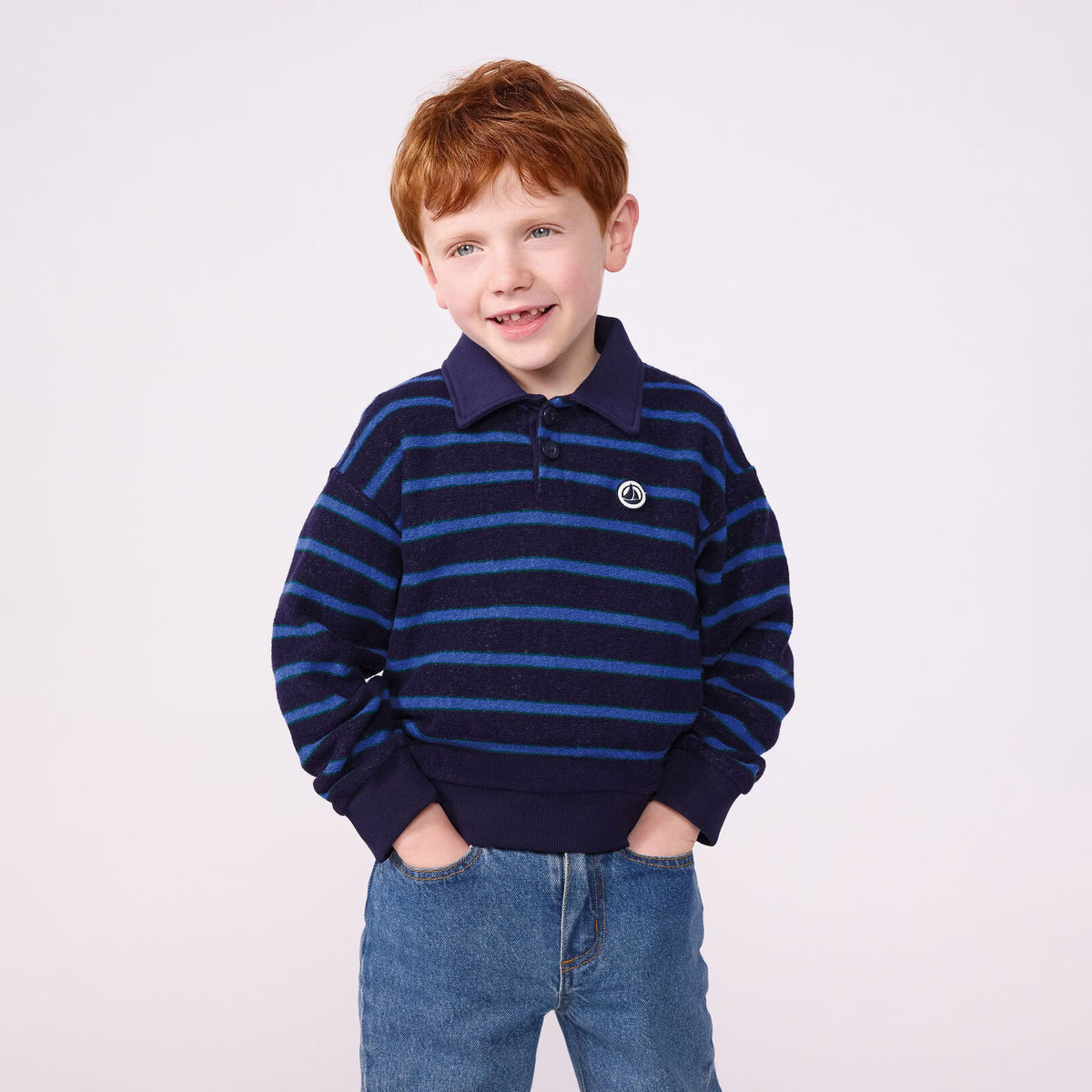 Boys Blue Stripes Sweatshirt