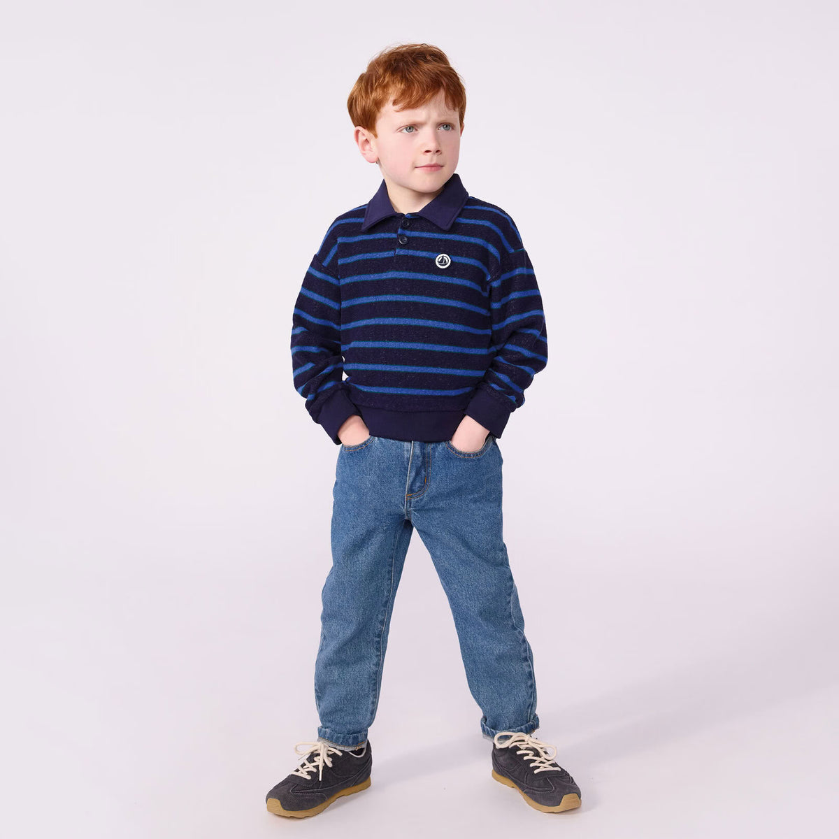Boys Blue Stripes Sweatshirt