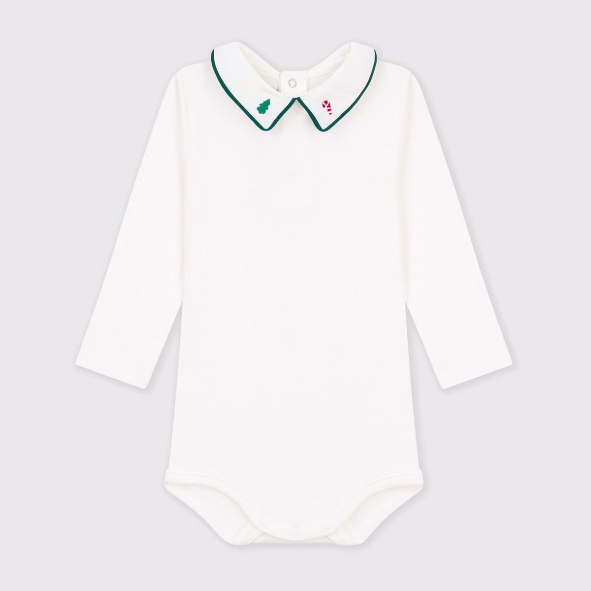 Baby Boys & Girls White Embroidered Cotton Babysuit