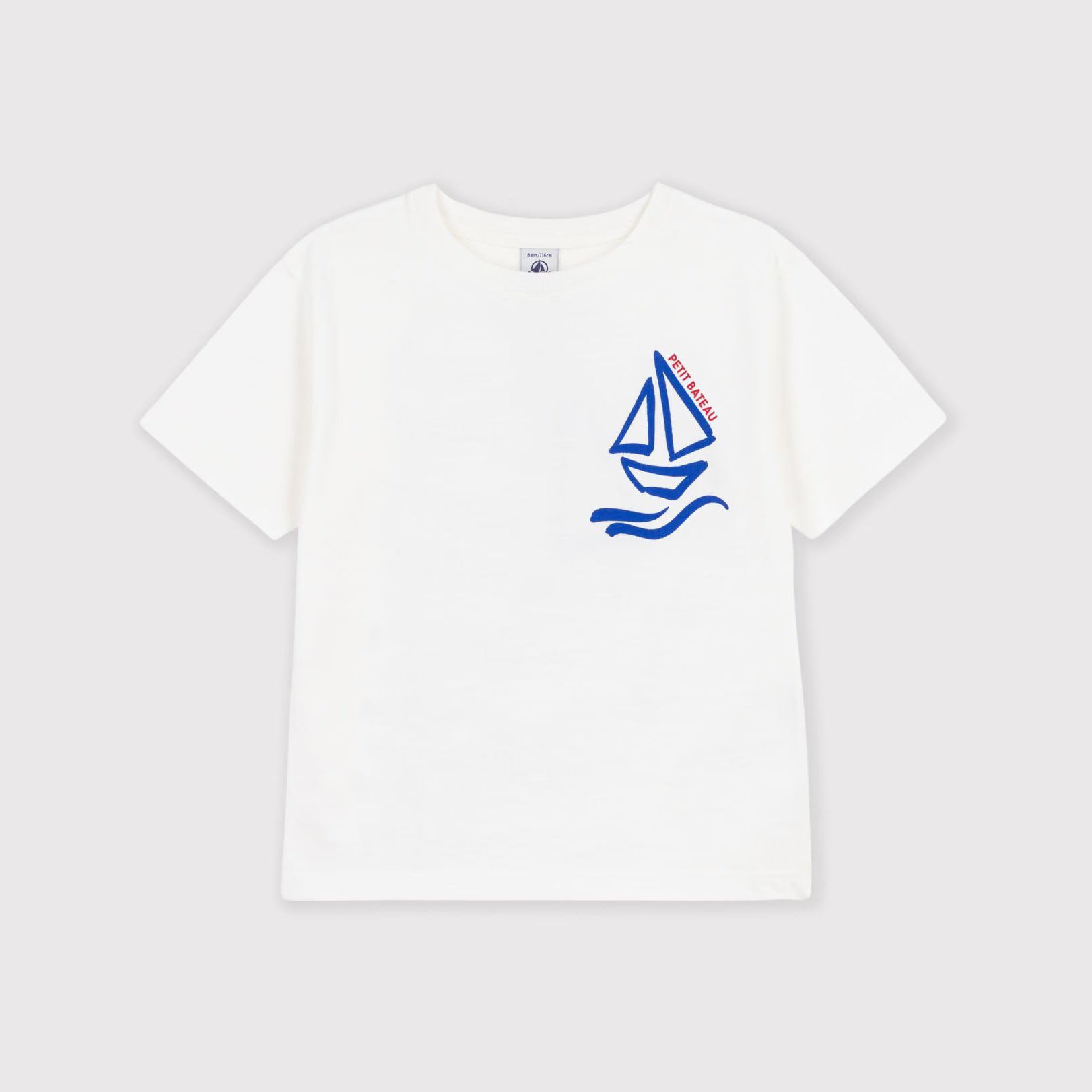 Boys White Logo Cotton T-Shirt
