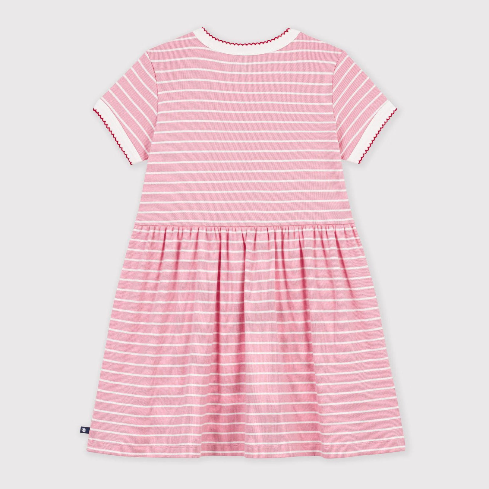 Girls Pink Stripes Cotton Dress