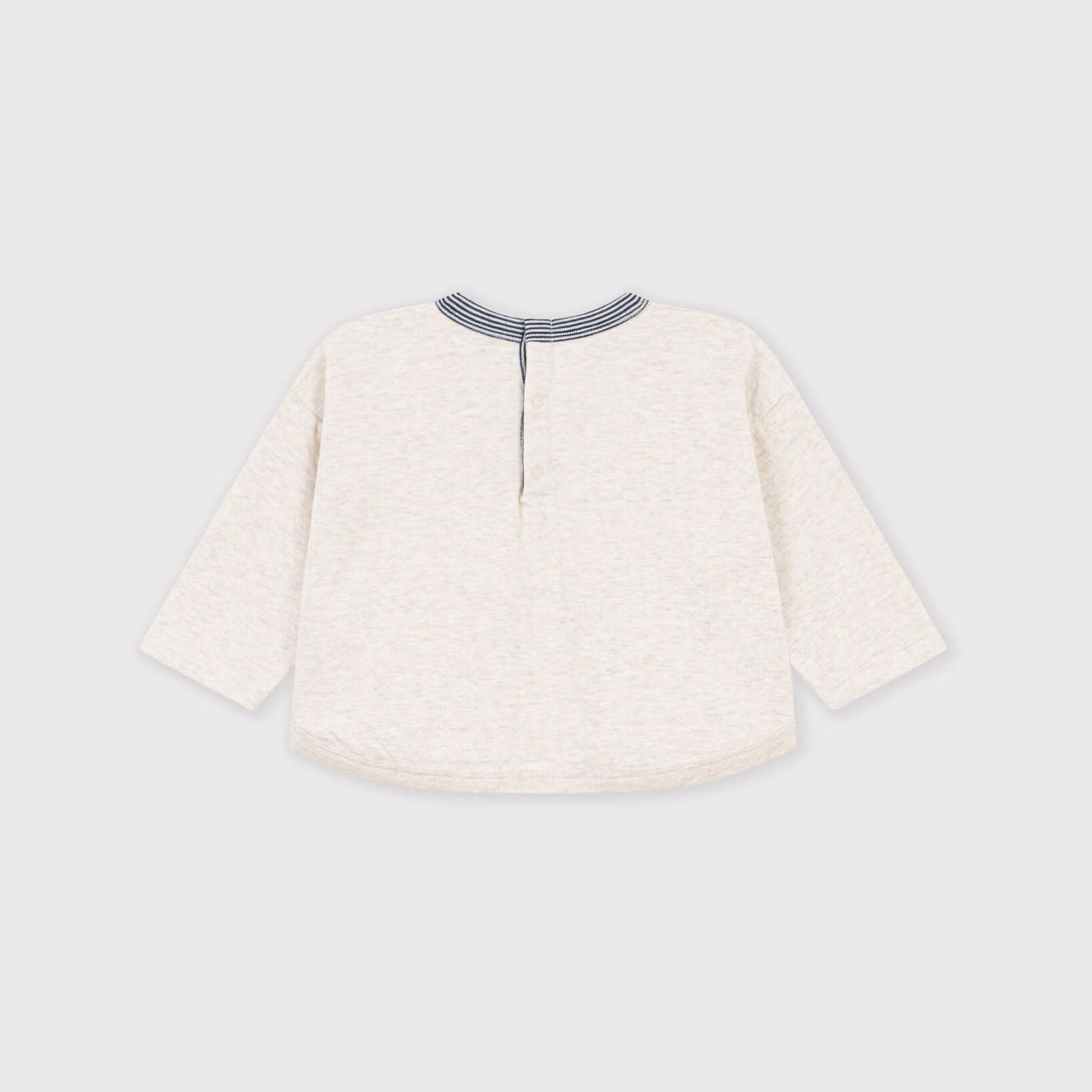 Baby Boys White Printed Cotton T-Shirt