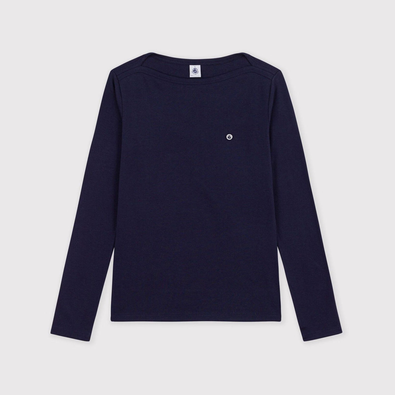 Women Navy Cotton Long Sleeves T-Shirt