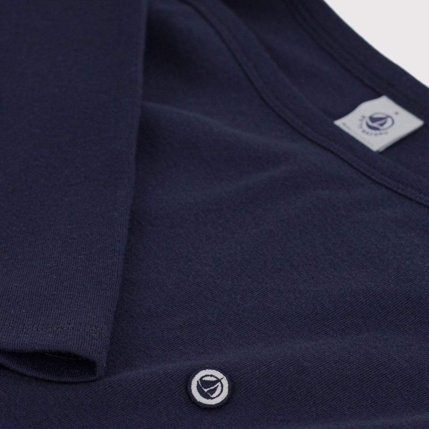 Women Navy Cotton Long Sleeves T-Shirt