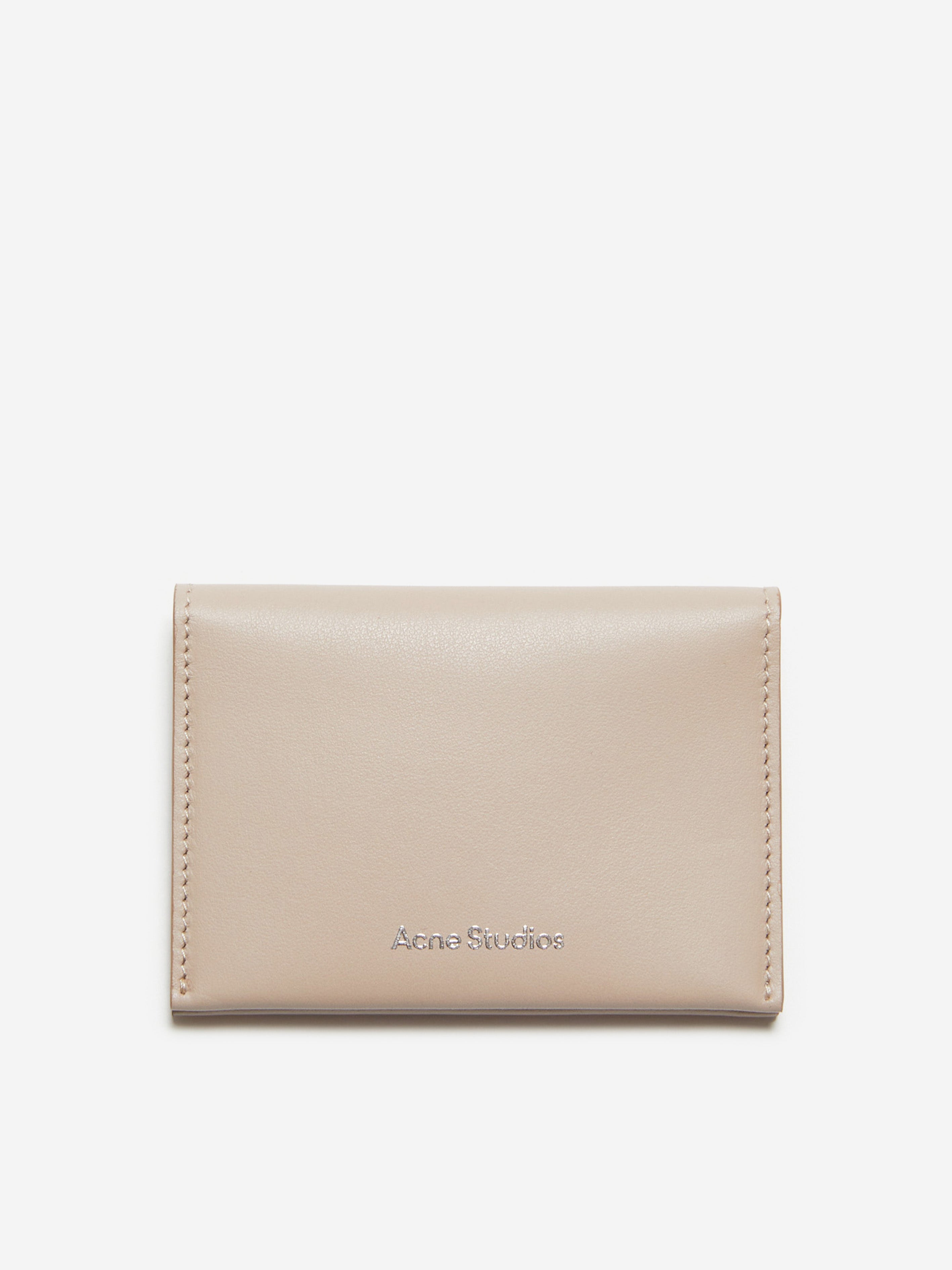 Kids Folded Leather Wallet in Beige (13.5cm)