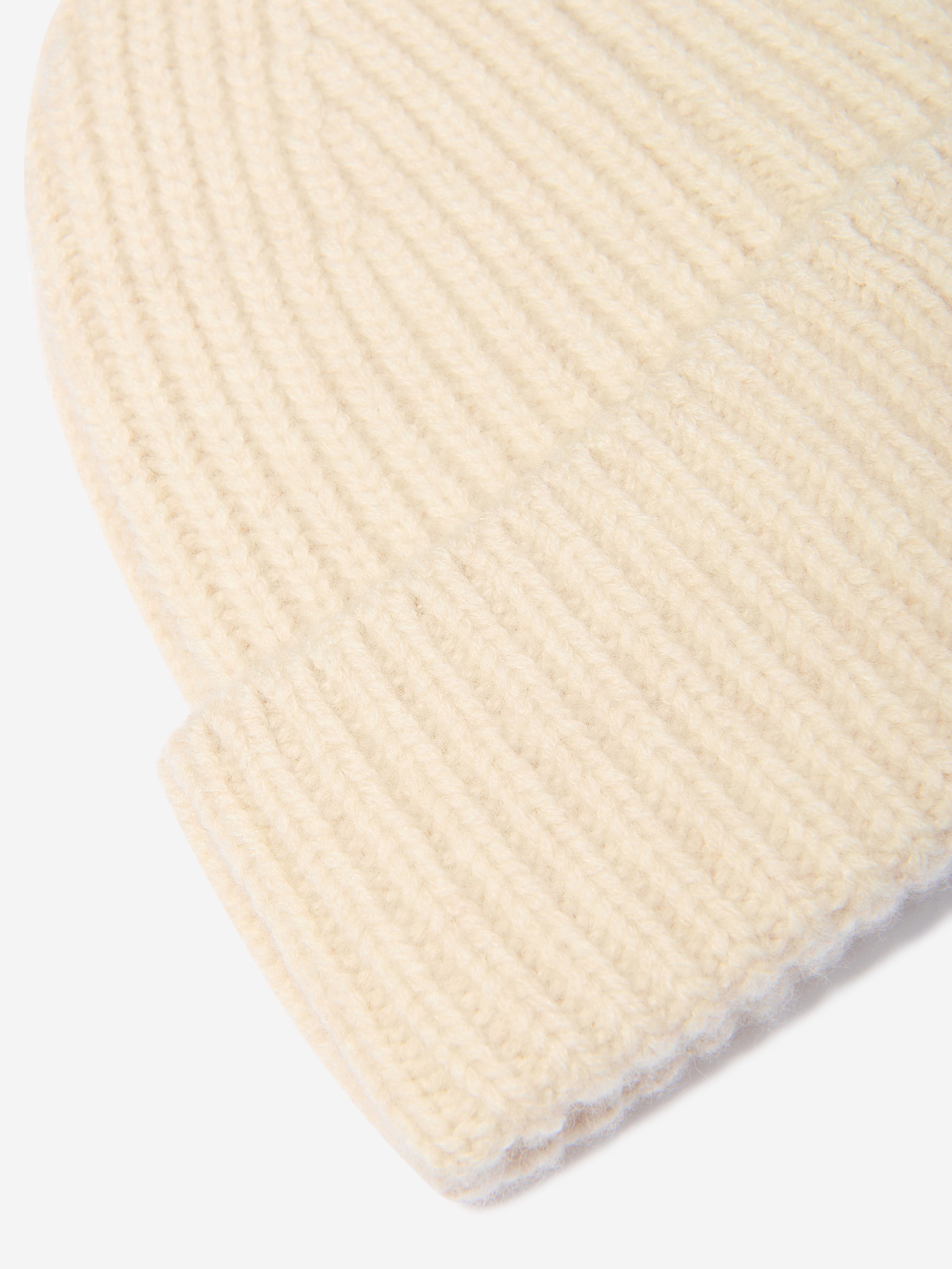 Kids Wool Knitted Beanie Hat in Beige