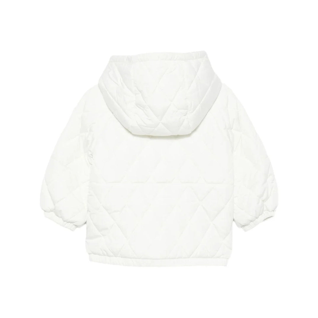 Baby Girls White Hooded Padded Jacket