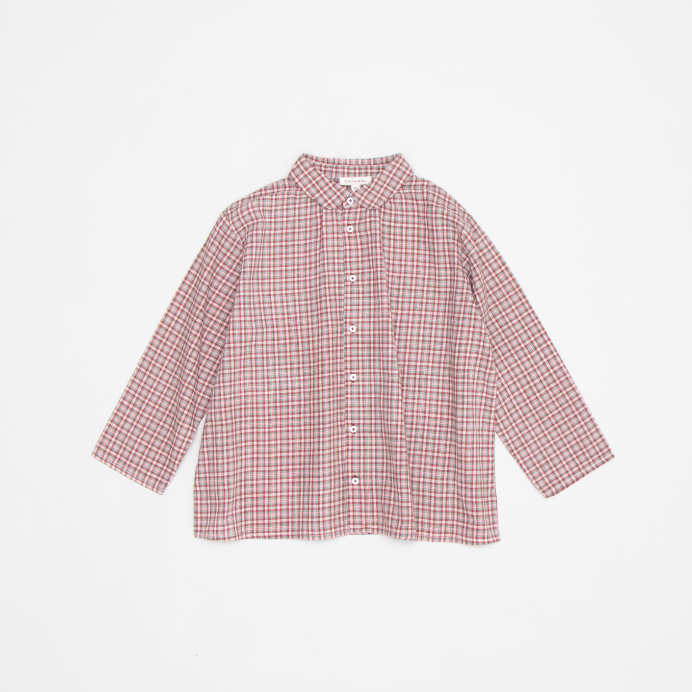 Girls Pink Check Cotton Shirt