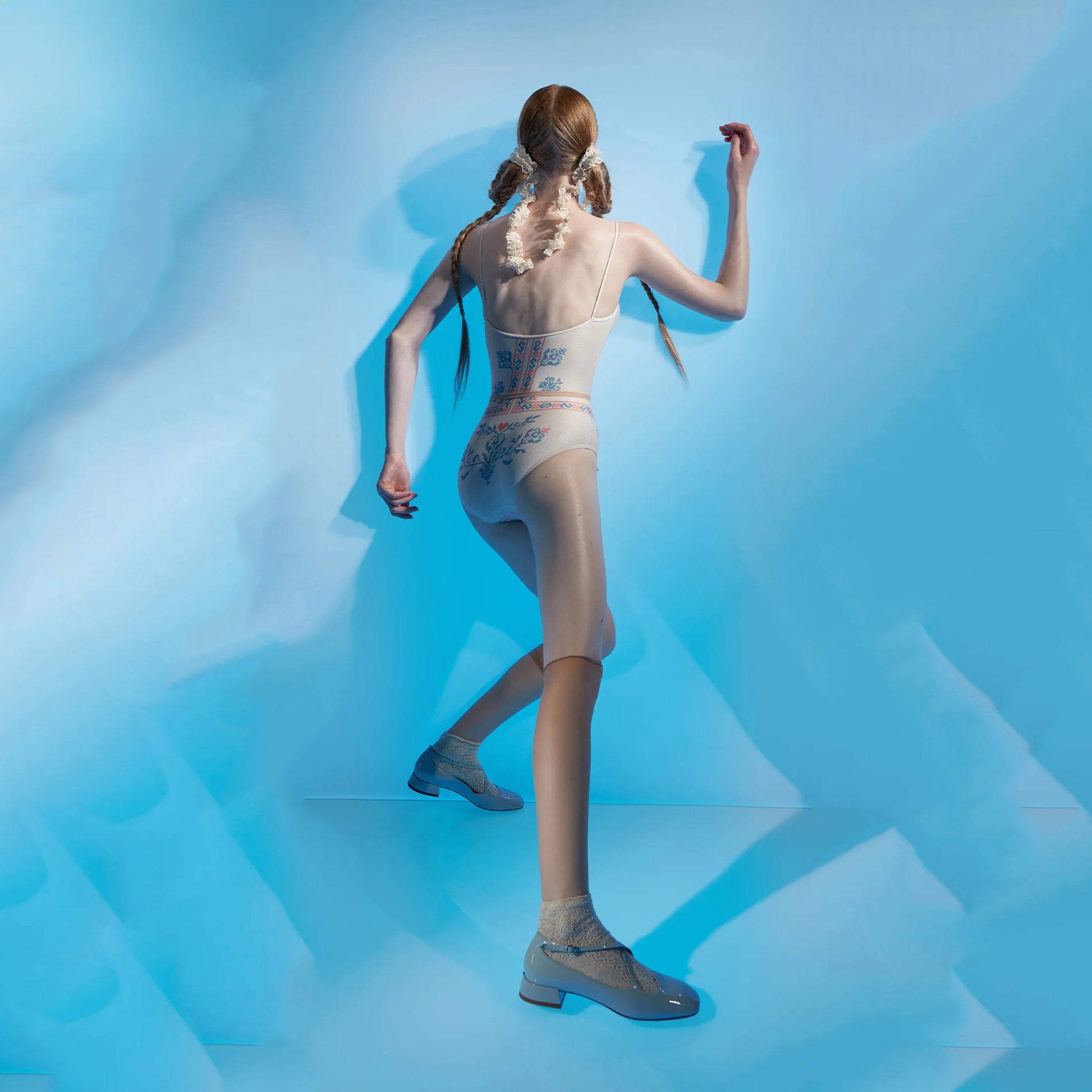 Women Beige Printed Strap Ballet Onesies