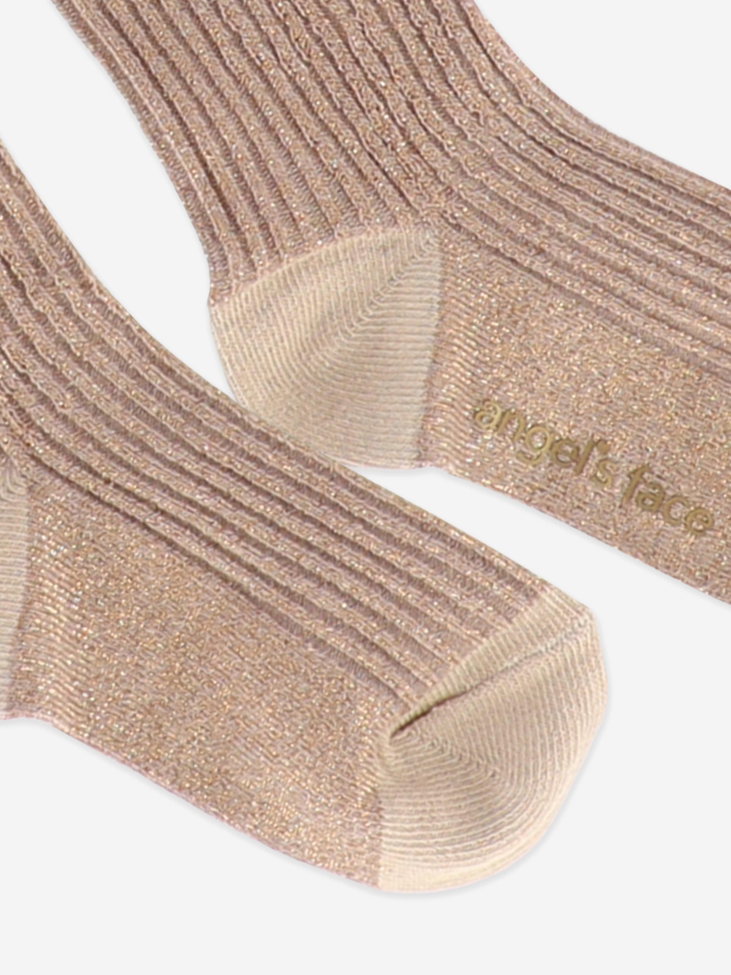 Girls Lucy Sparkle Socks in Beige