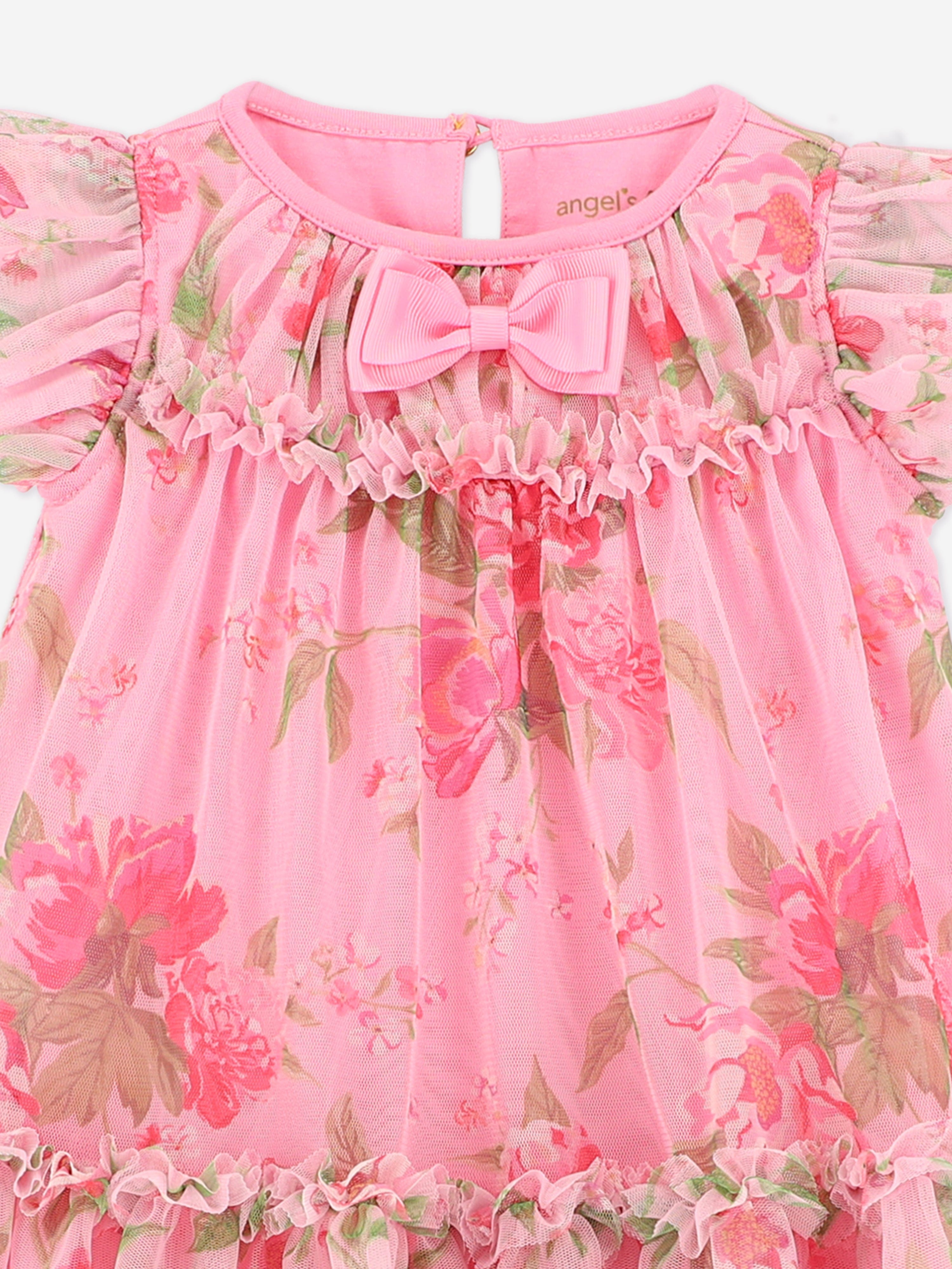 Baby Girls Rosebud Flower Dress in Pink