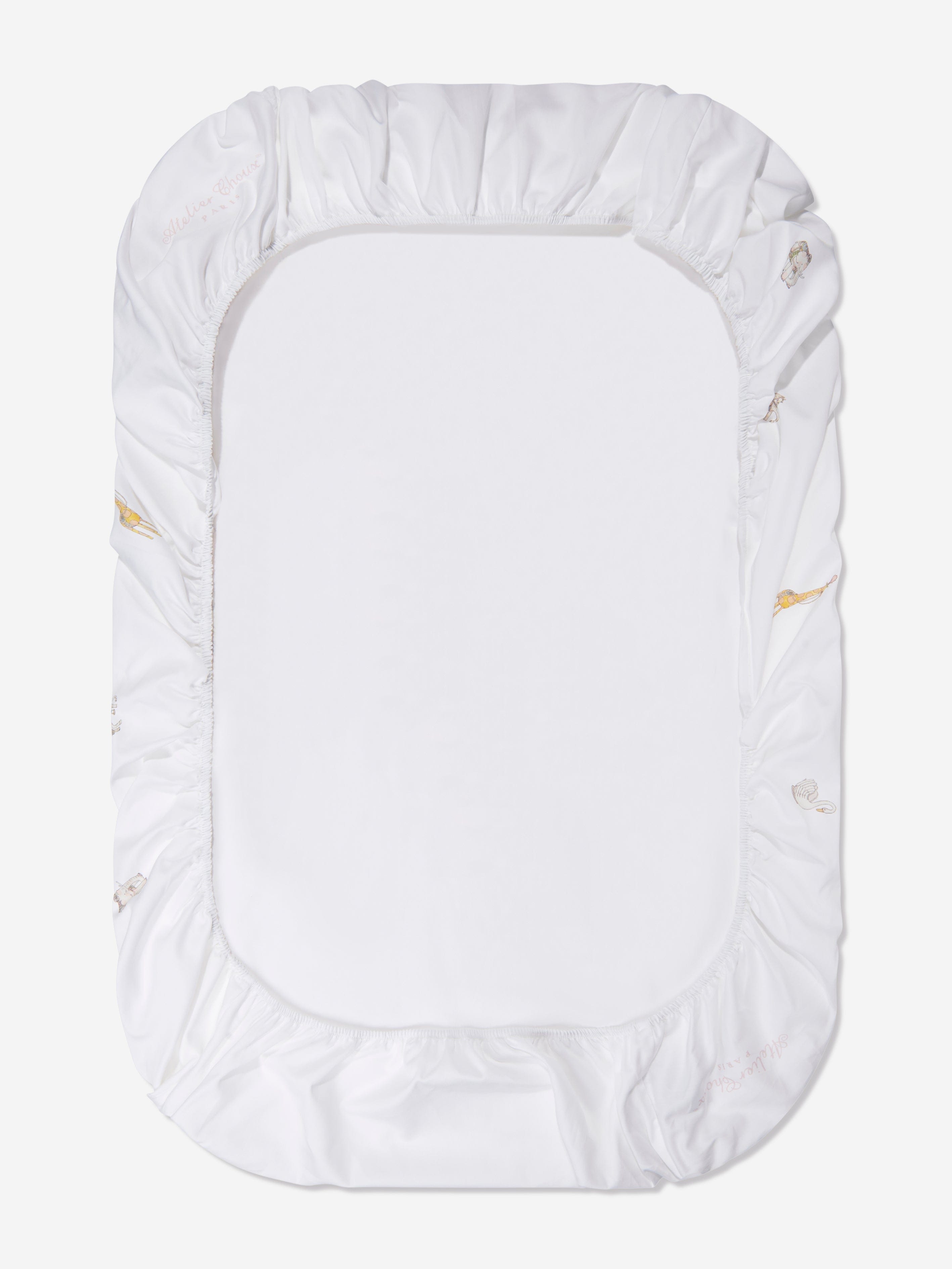 Atelier Choux Baby Girls Carousel Fitted Sheet in Pink (140cm)