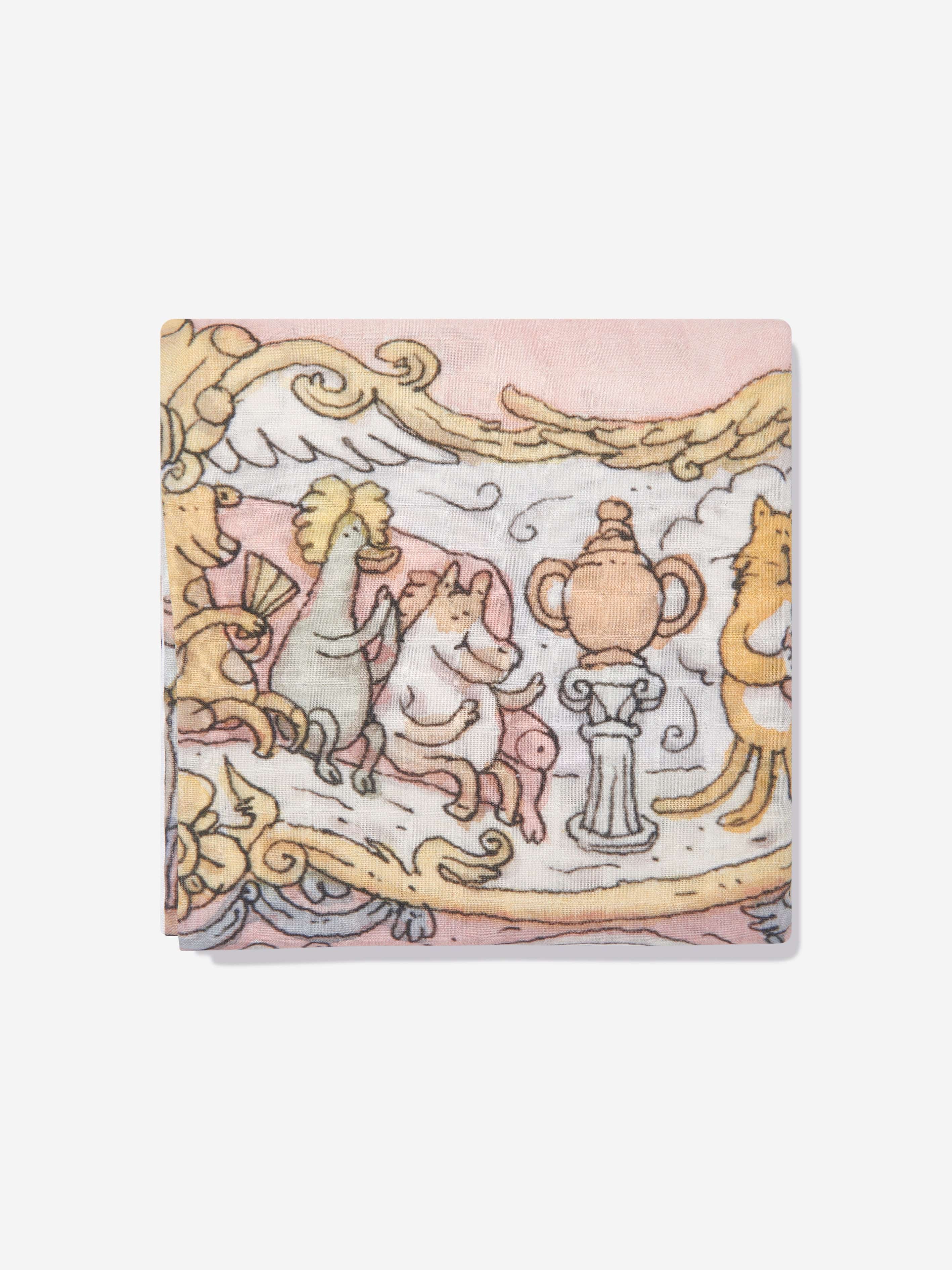 Atelier Choux Baby Girls Grand Carousel Swaddle in Pink (200cm)
