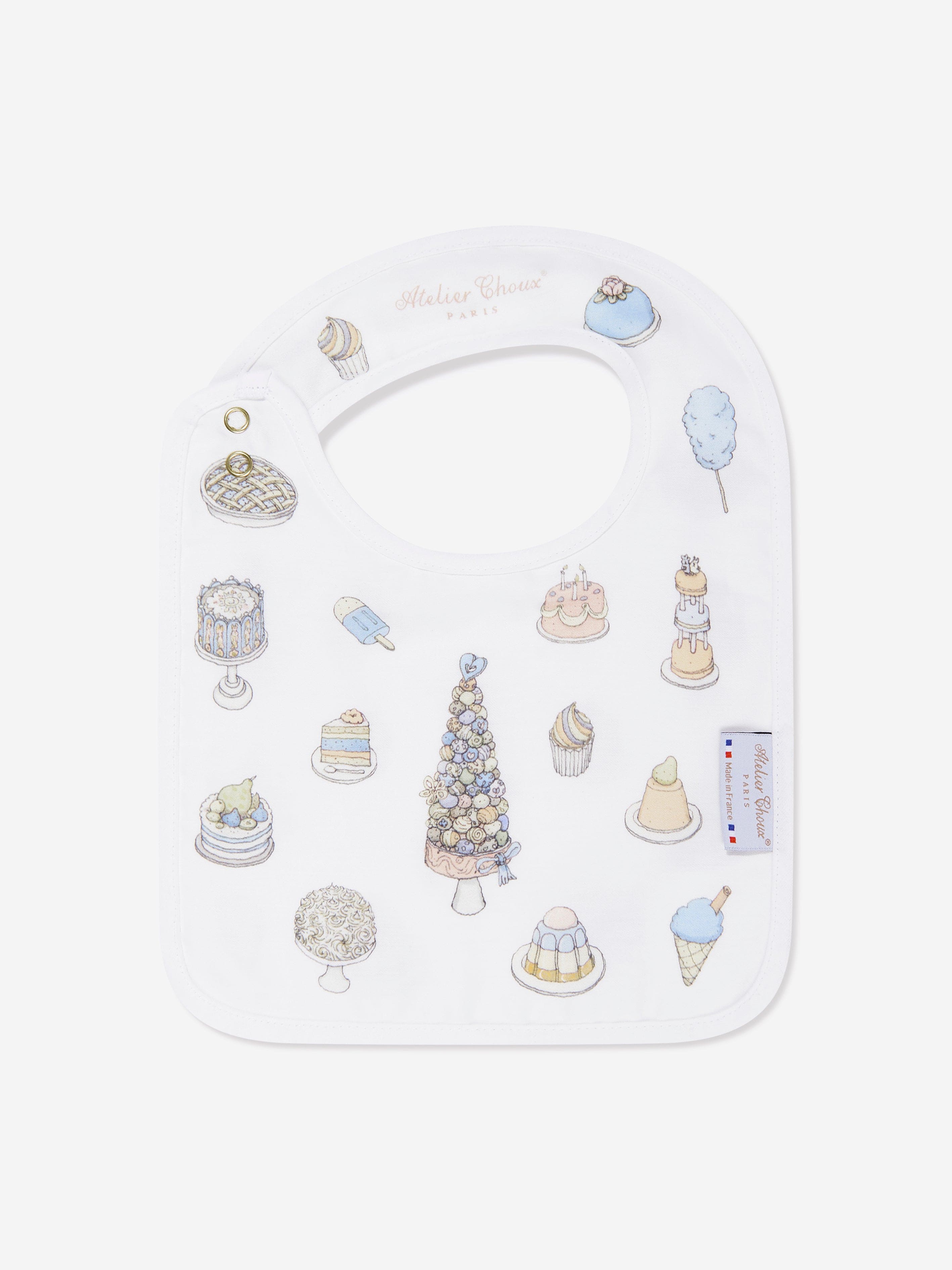 Atelier Choux Baby Boys Sweetie Pie Carré and Satin Bibs Set in Blue