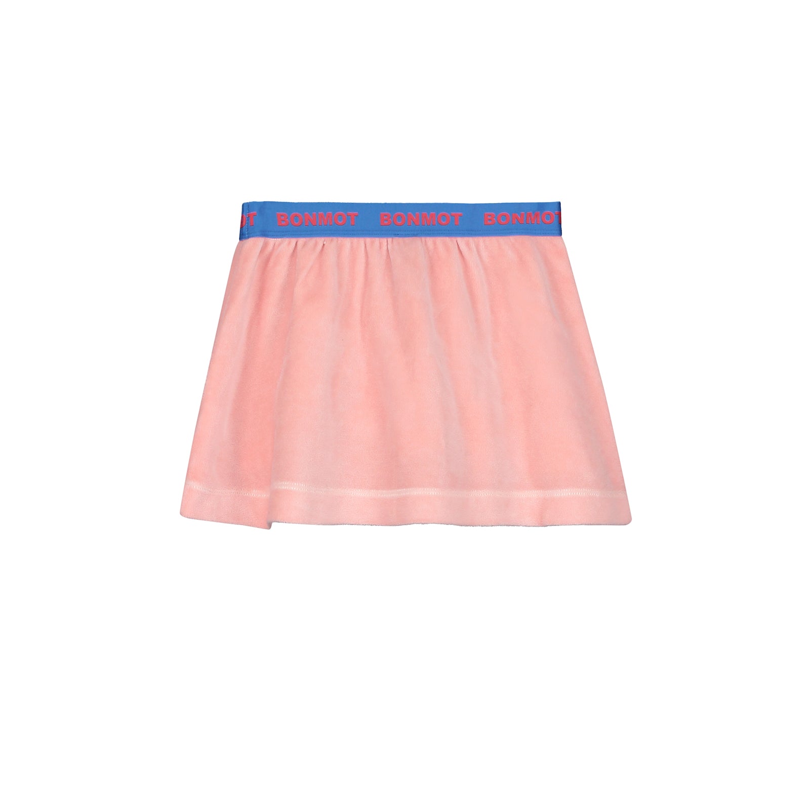 Girls Pink Logo Velvet Skirt