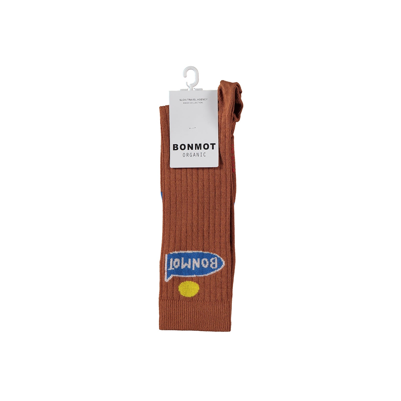Boys & Girls Brown Logo Cotton Socks