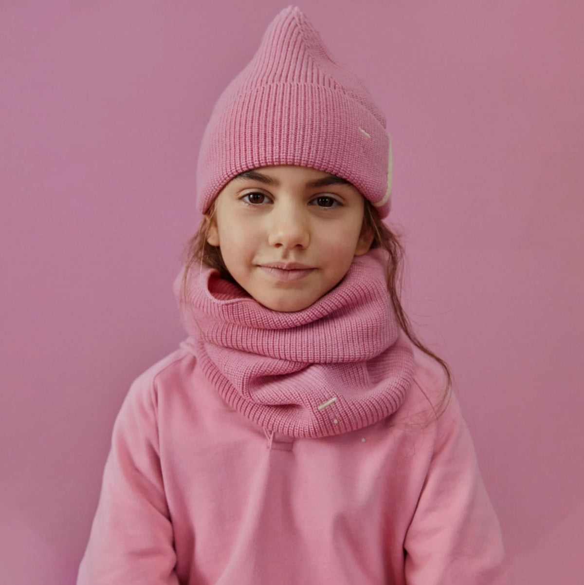 Boys & Girls Pink Cotton Knit Hat