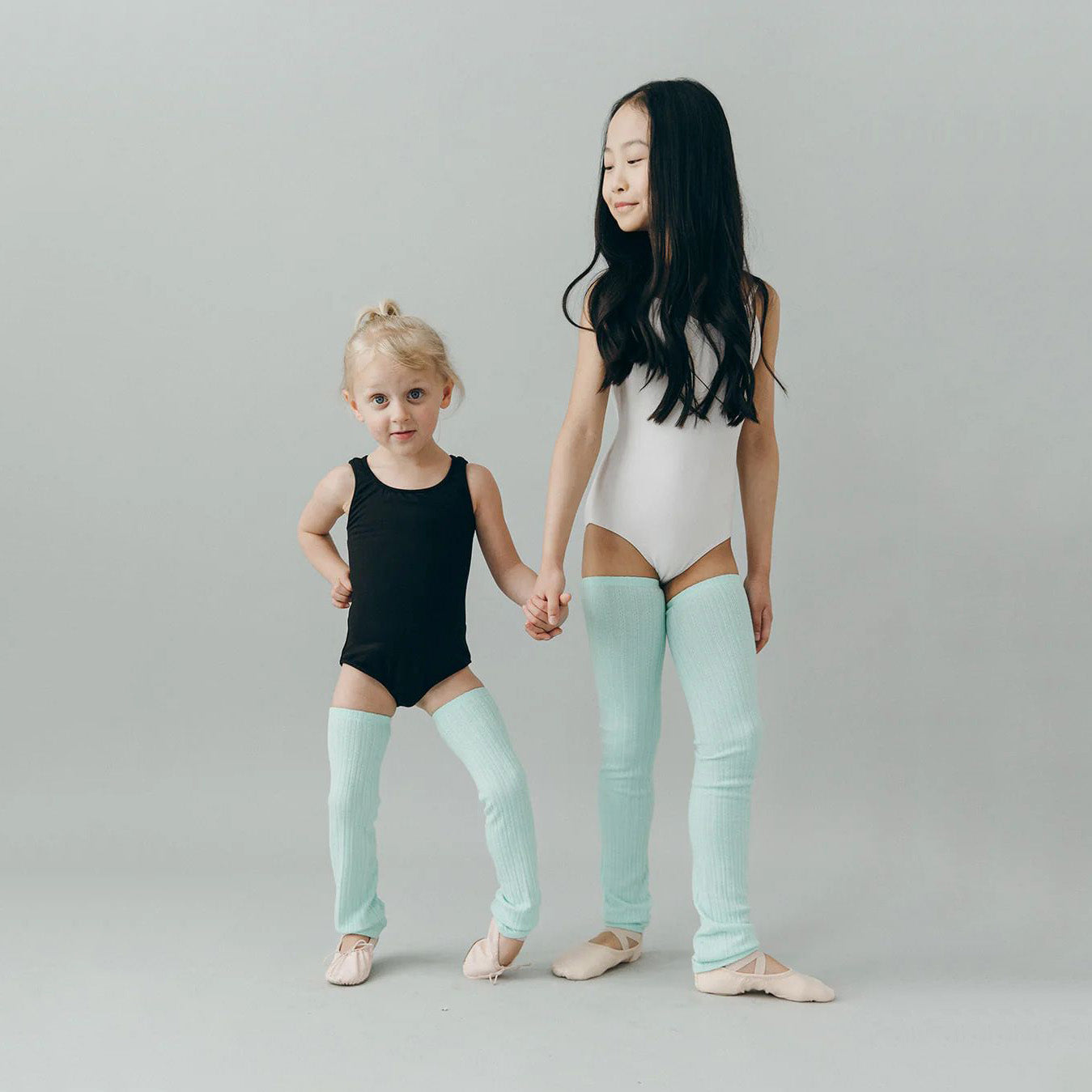 Boys & Girls Light Green Ballet Leg Warmers(Ariel - KIDS leg warmers)
