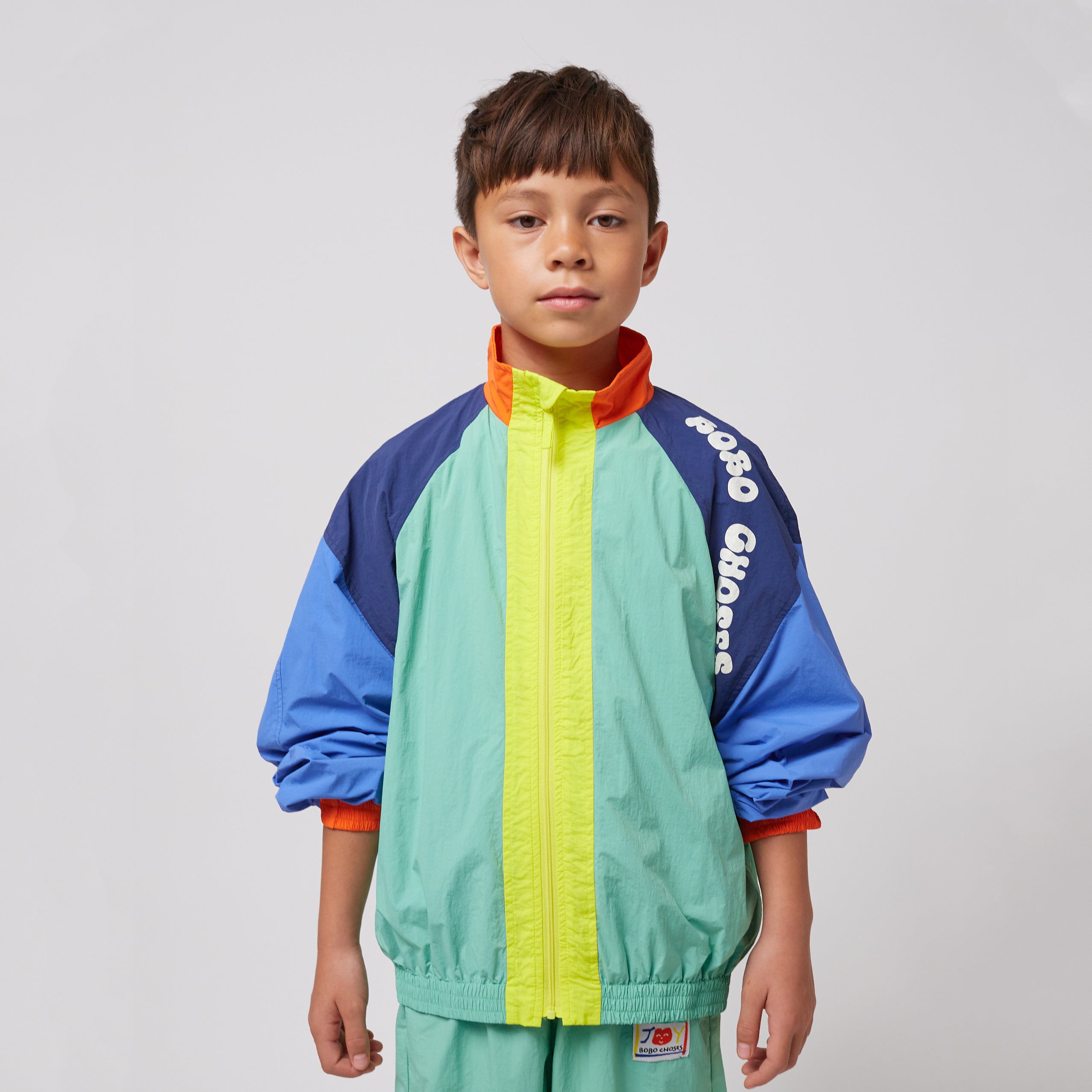 Boys & Girls Colorful Printed Logo Jacket