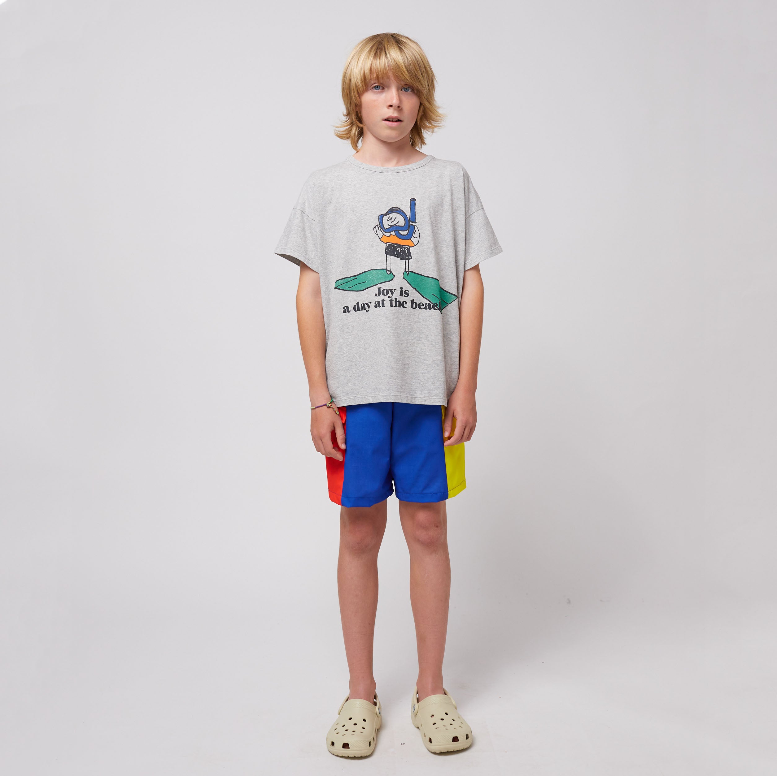 Boys Colorful Printed Logo Swimshorts