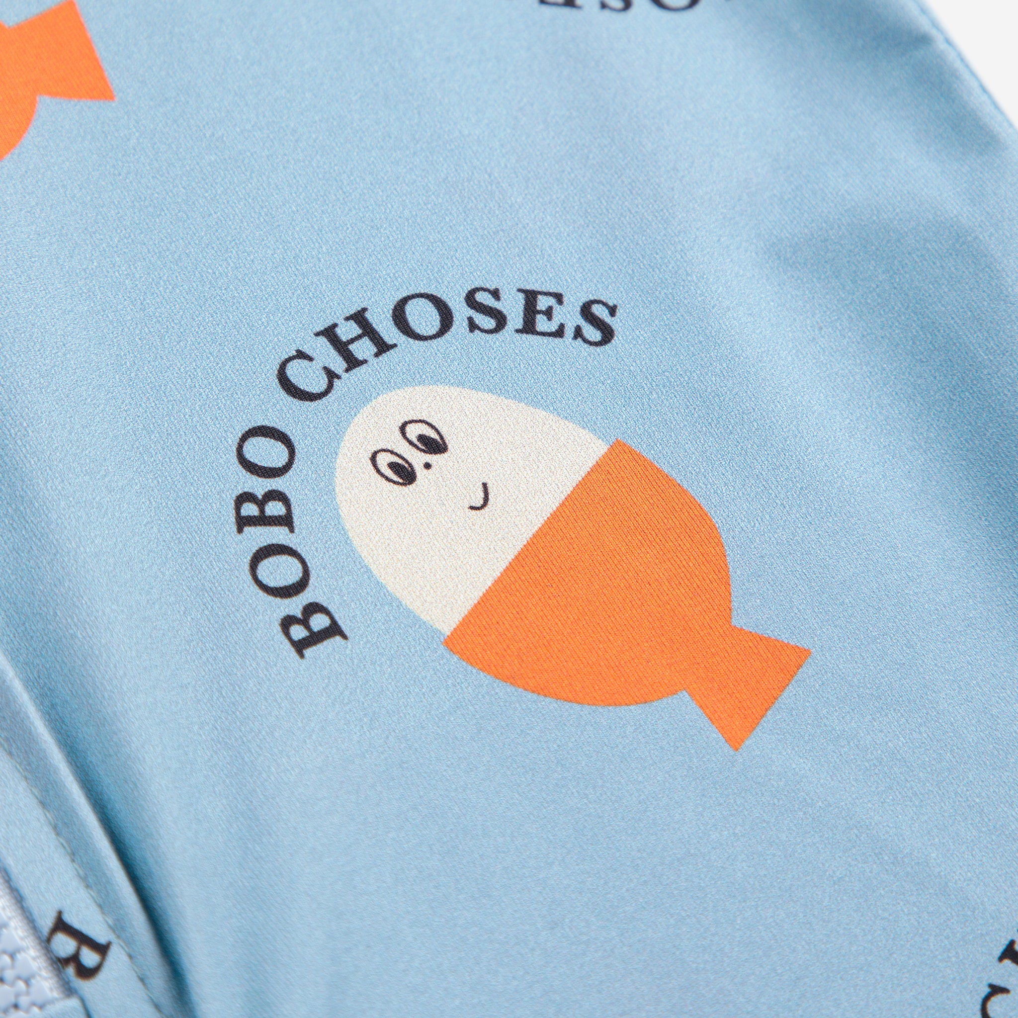 Boys & Girls Blue Printed Logo Swimwear