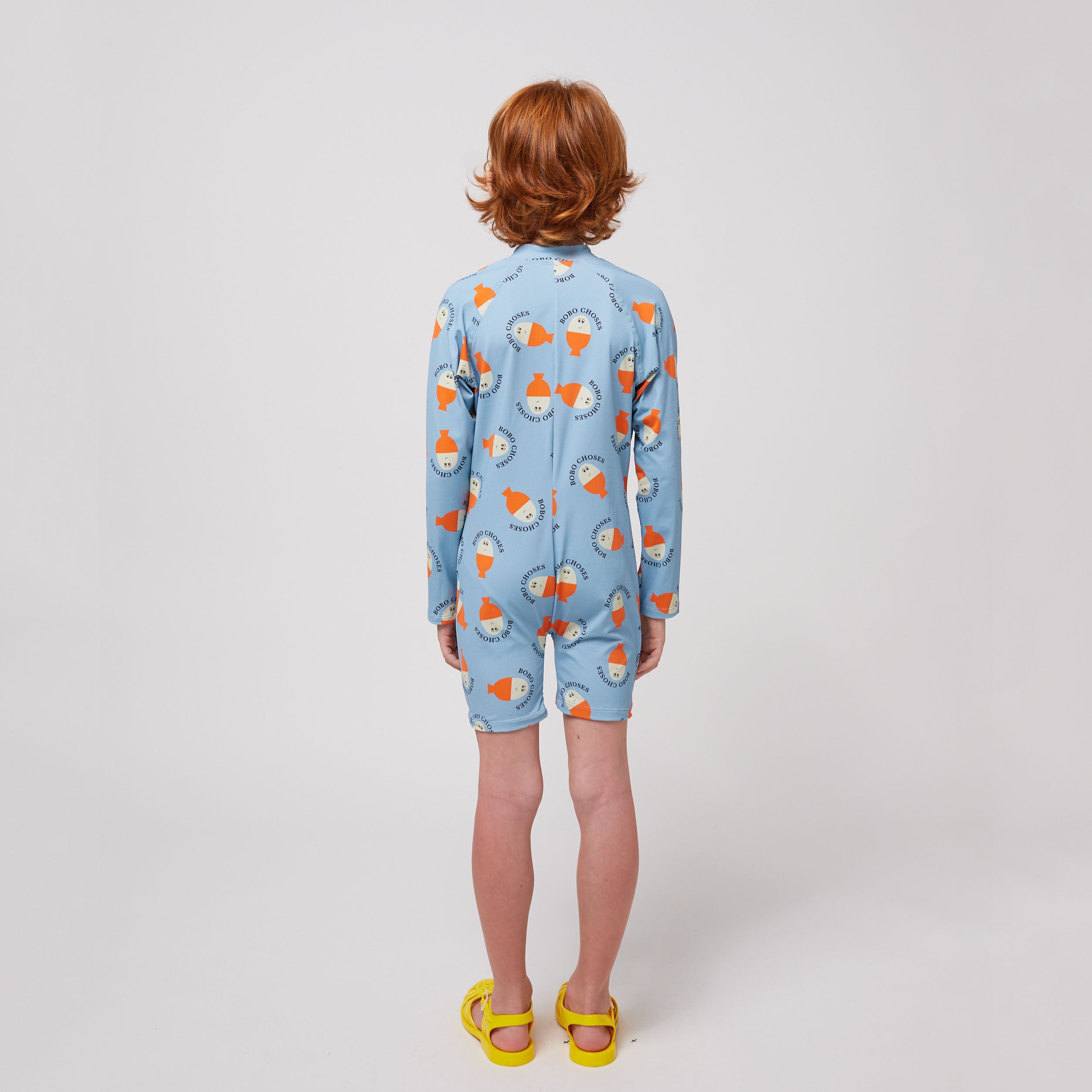 Boys & Girls Blue Printed Logo Swimwear