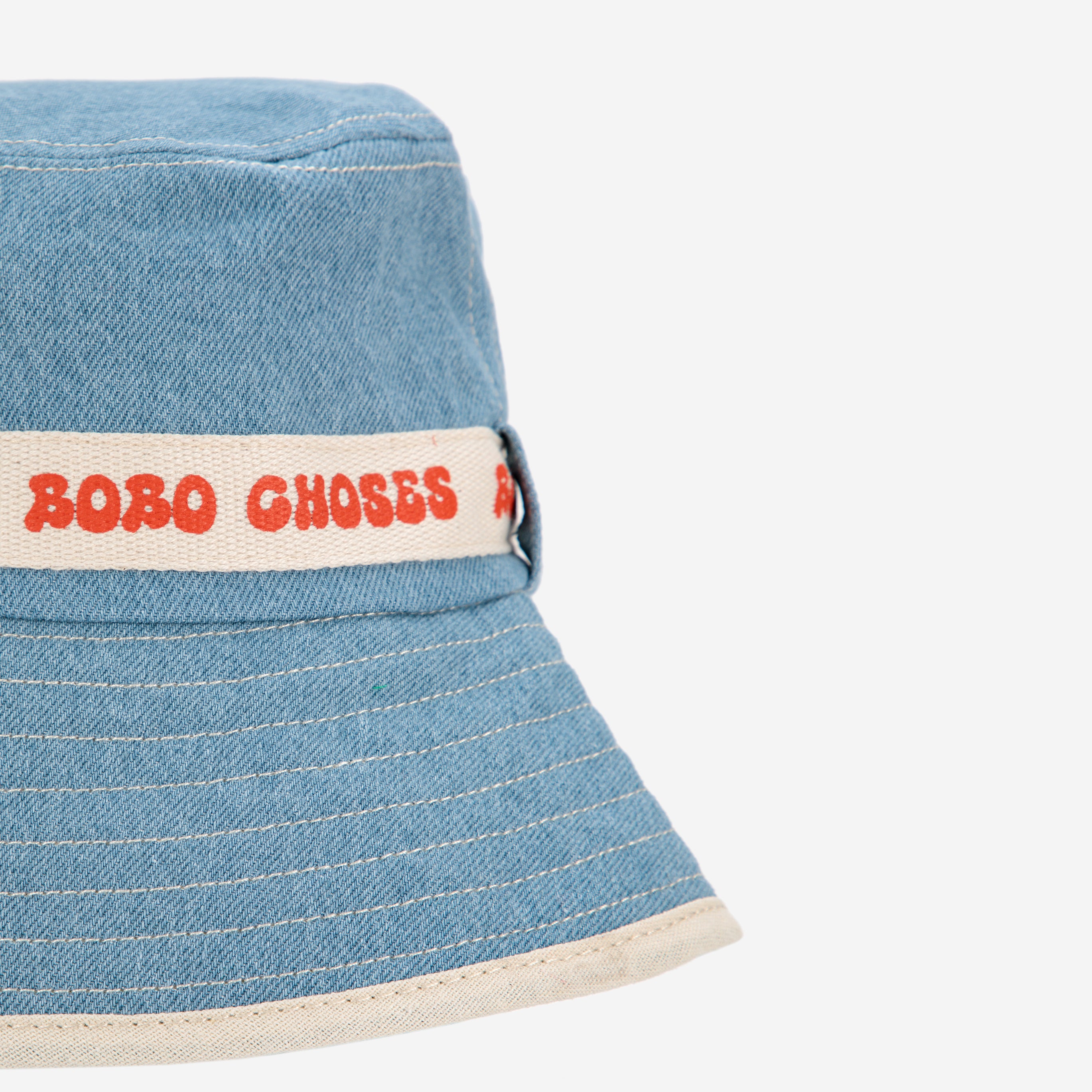 Girls Blue Printed Logo Denim Hat