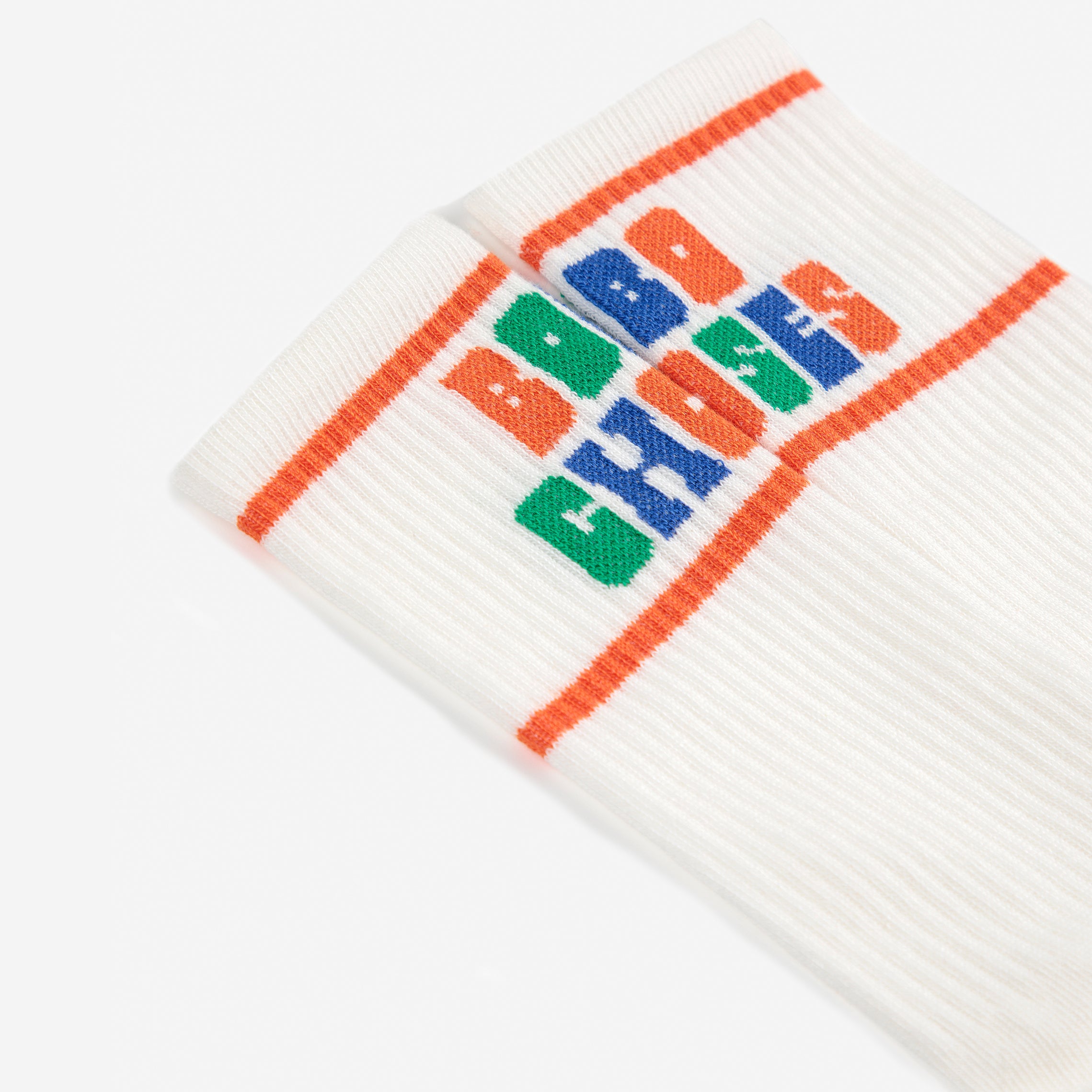 Boys & Girls White Printed Logo Cotton Socks