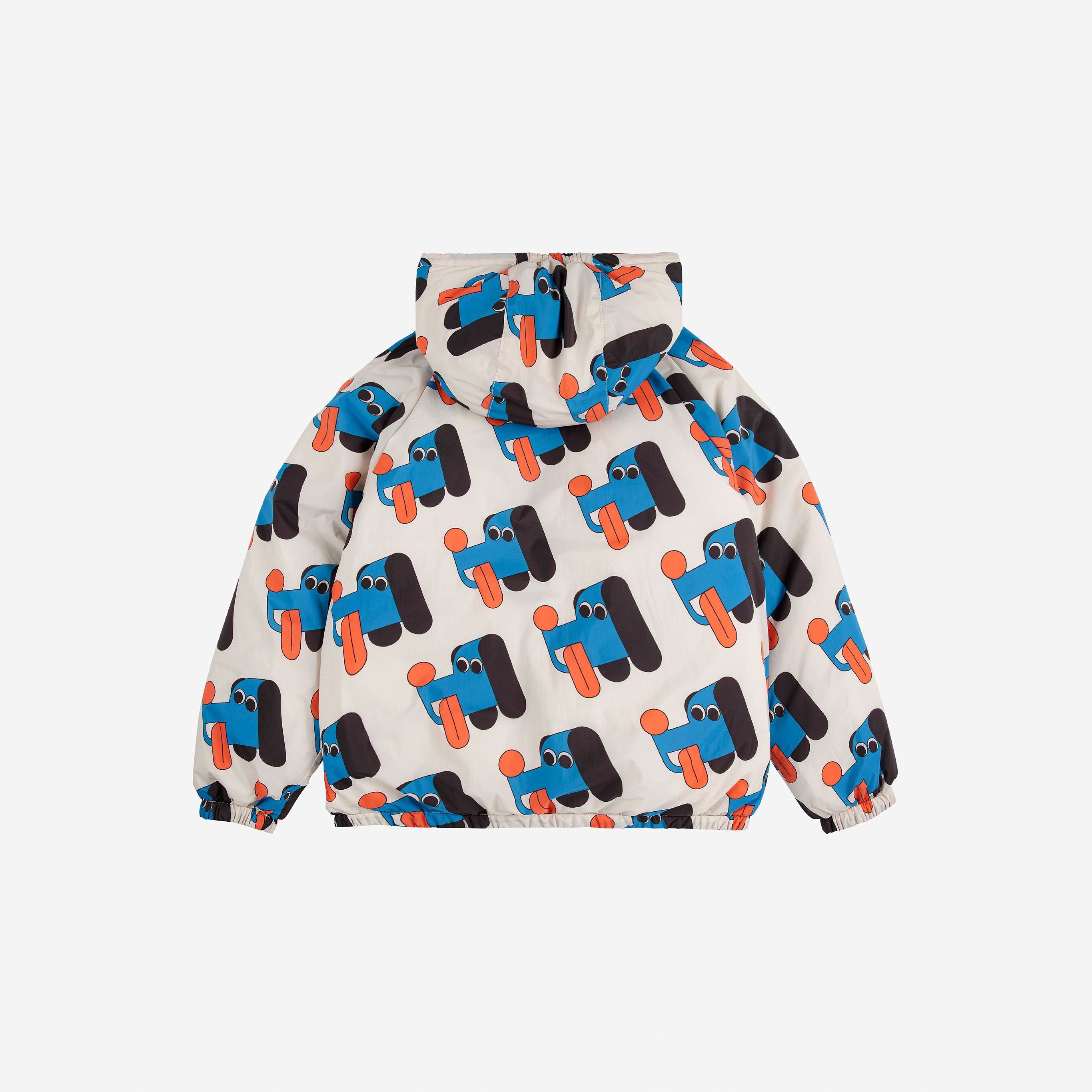 Boys & Girls Beige Dog Printed Reversible Padded Jacket