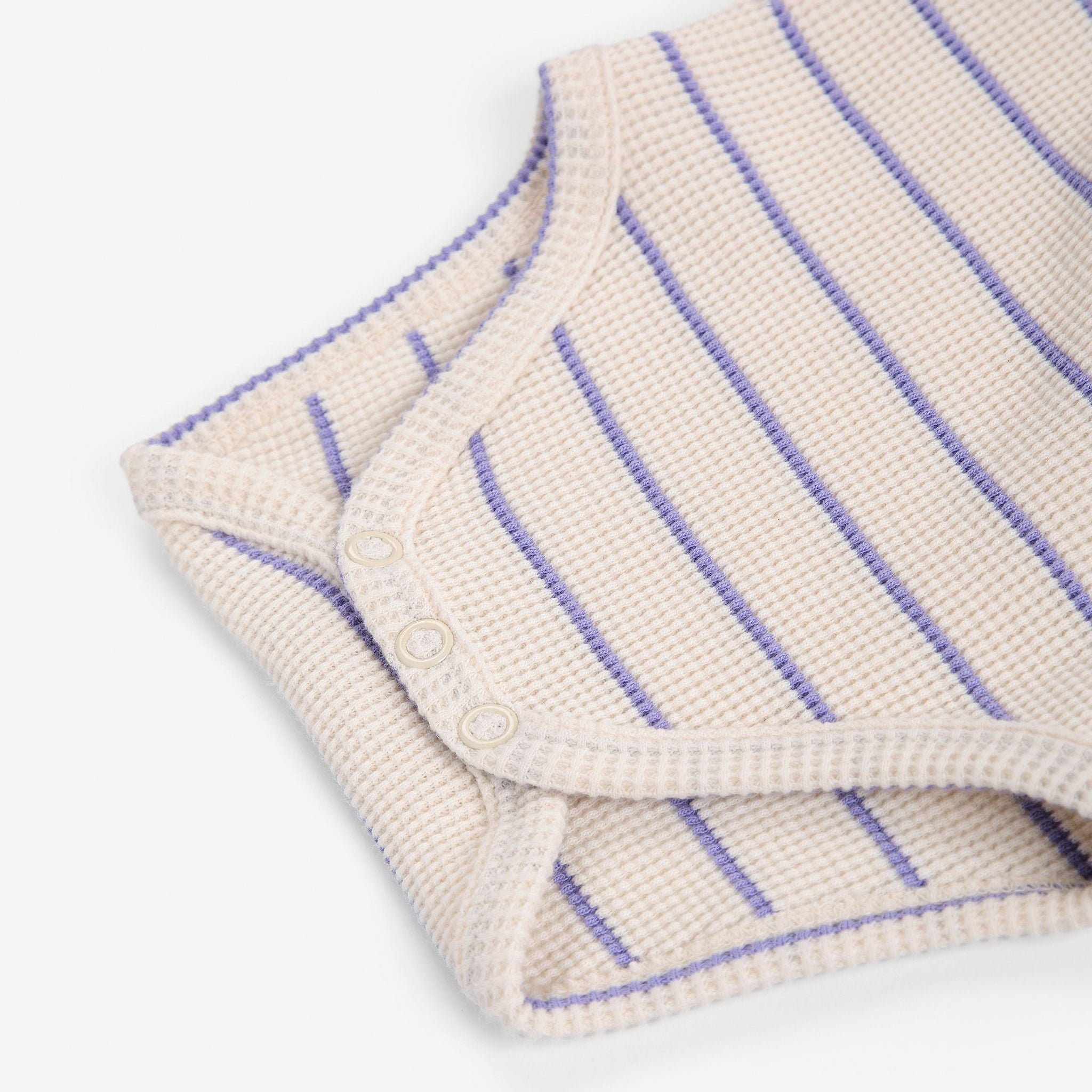 Baby Boys & Girls White Stripes Cotton Babysuit
