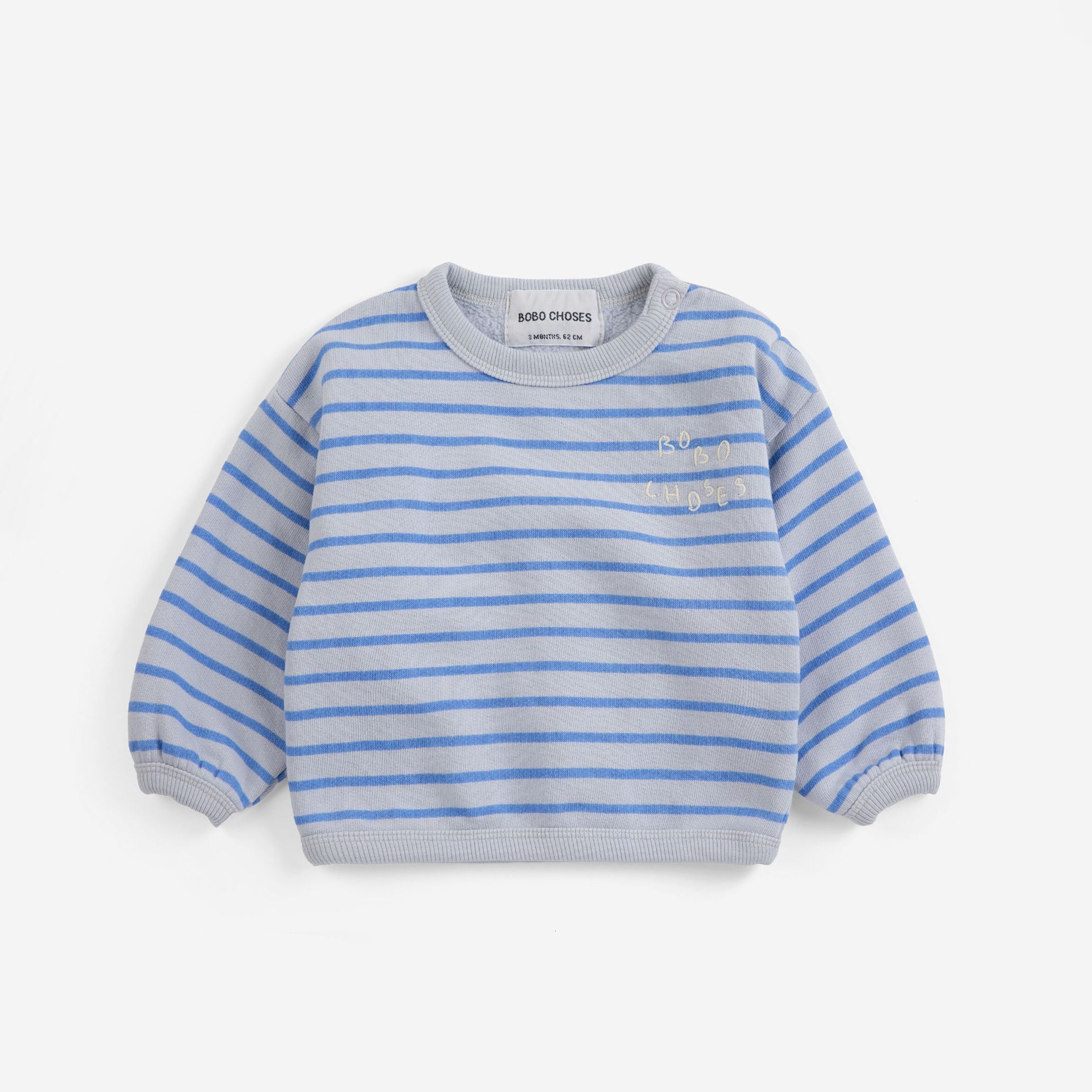 Baby Boys & Girls Blue Stripes Cotton Sweatshirt