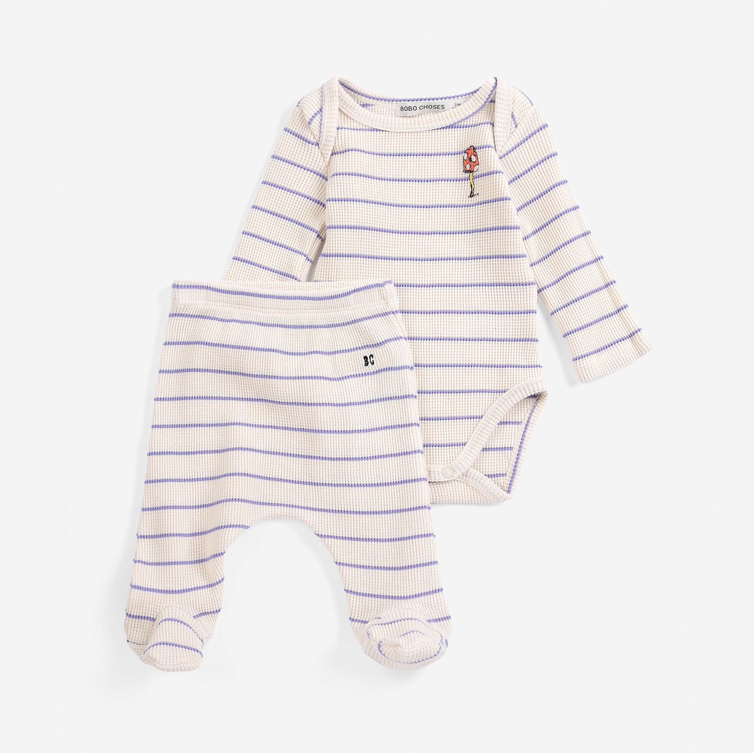 Baby Boys & Girls White Stripes Cotton Set(2 Pack)