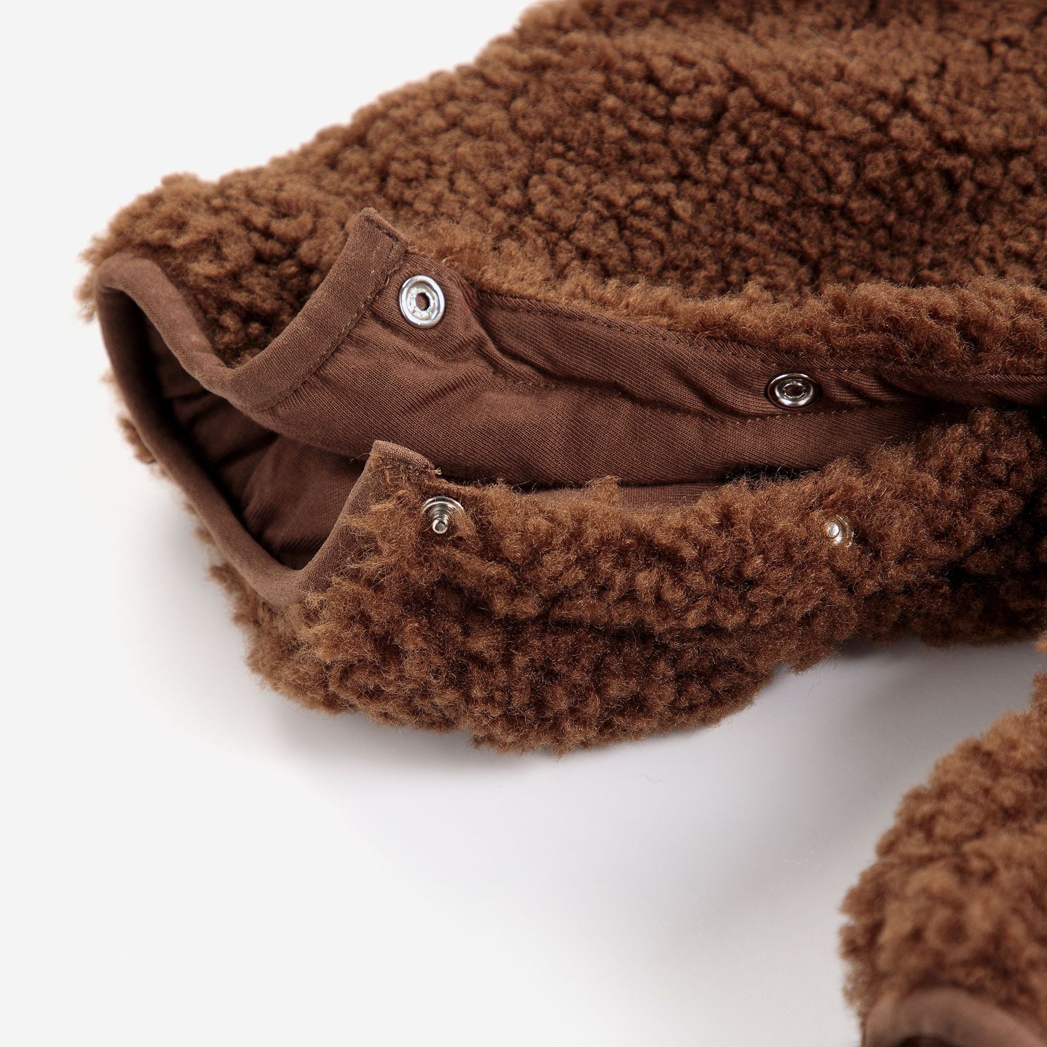 Baby Boys & Girls Brown Fleece Babysuit