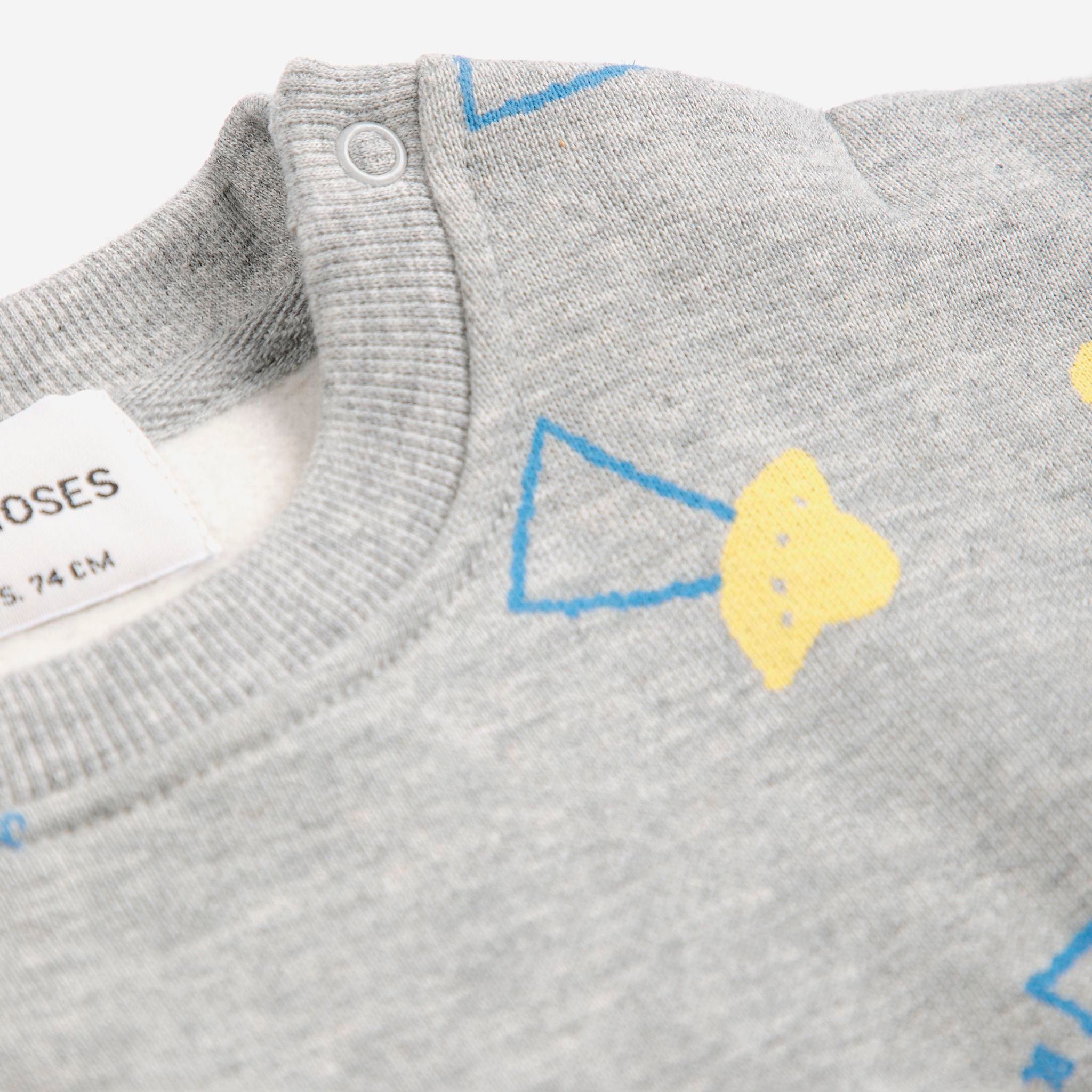 Baby Boys & Girls Grey Printed Cotton Sweatshirt