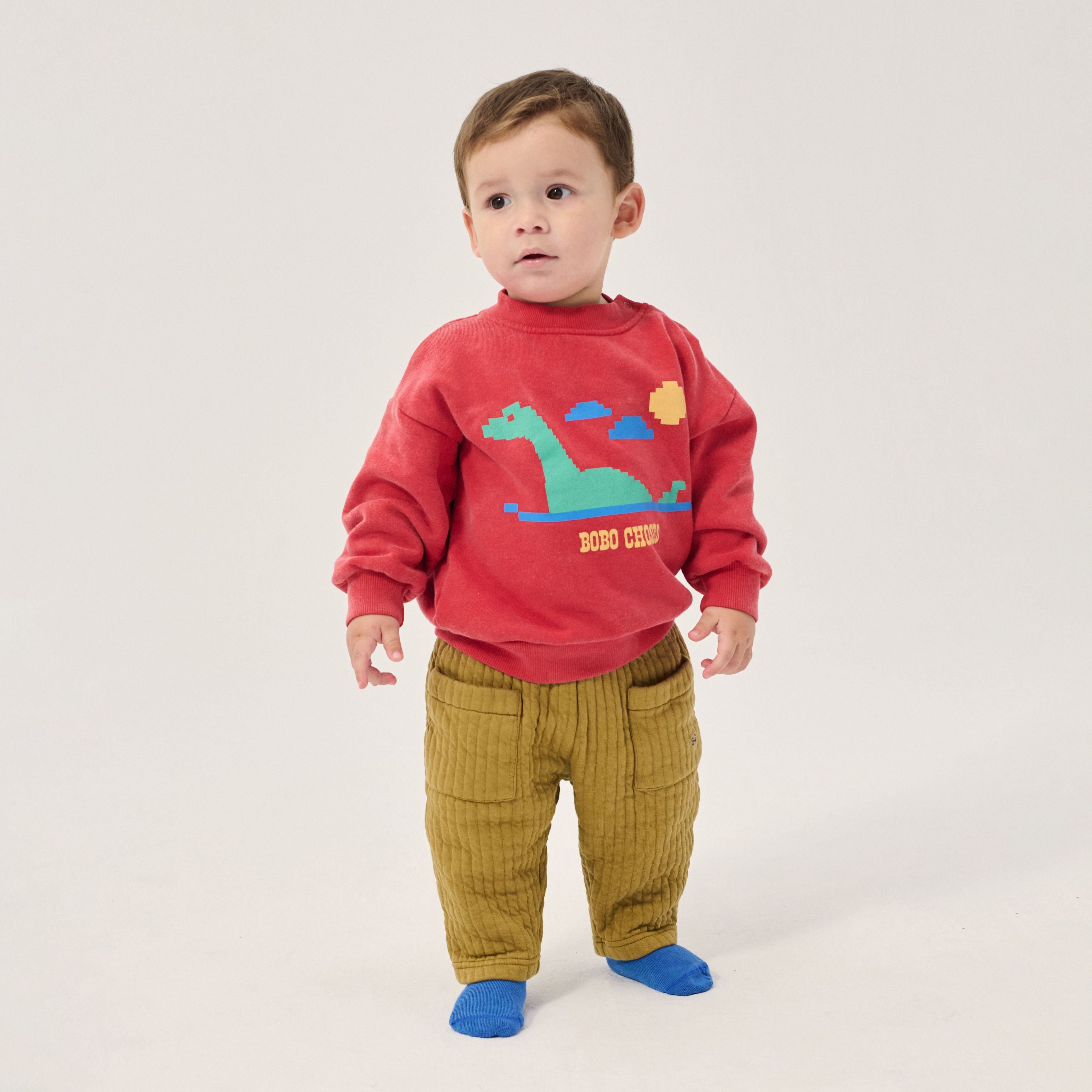 Baby Boys & Girls Red Printed Cotton Sweatshirt