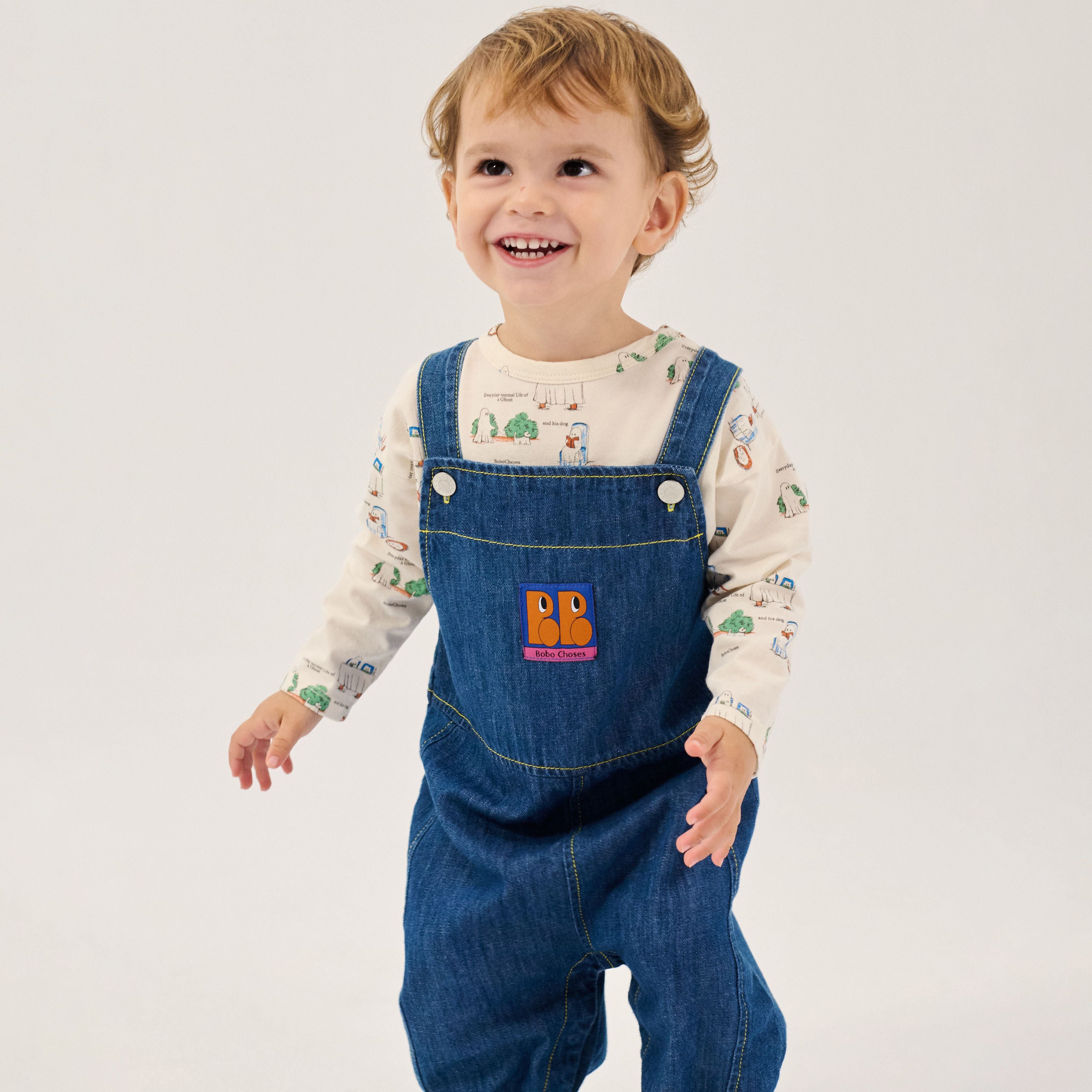 Baby Boys & Girls Blue Denim Jumpsuit