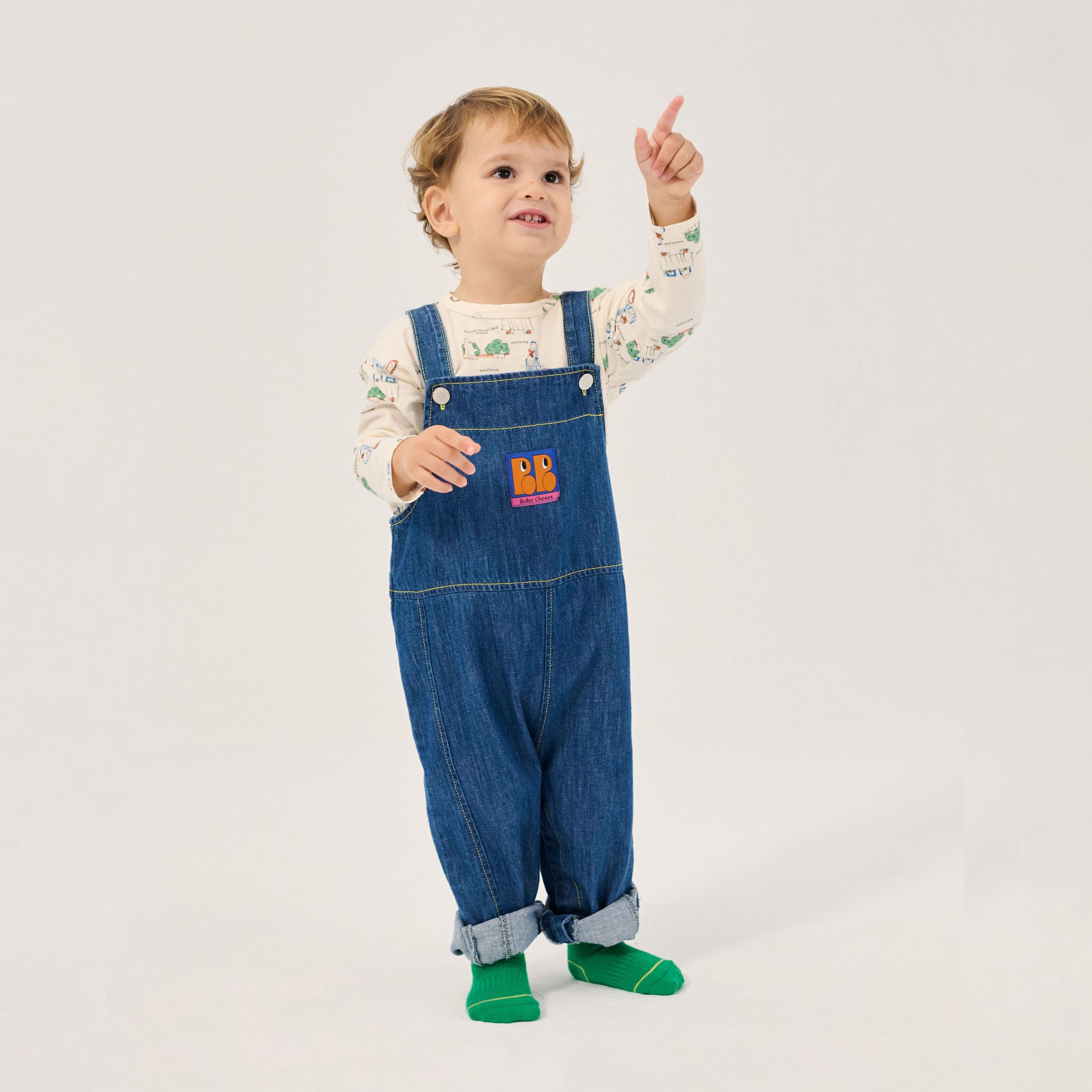 Baby Boys & Girls Blue Denim Jumpsuit