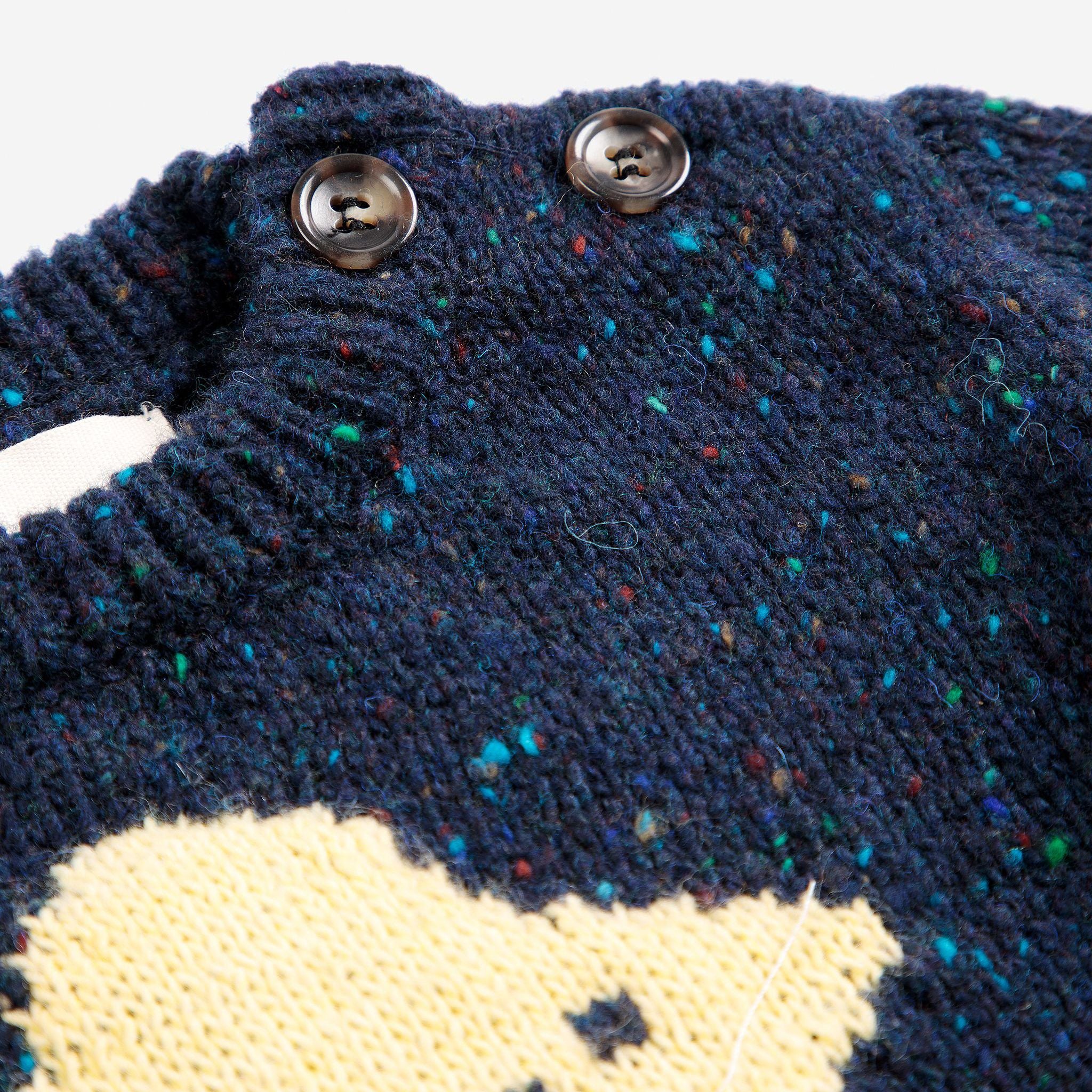 Baby Boys & Girls Navy Jacquard Wool Sweater