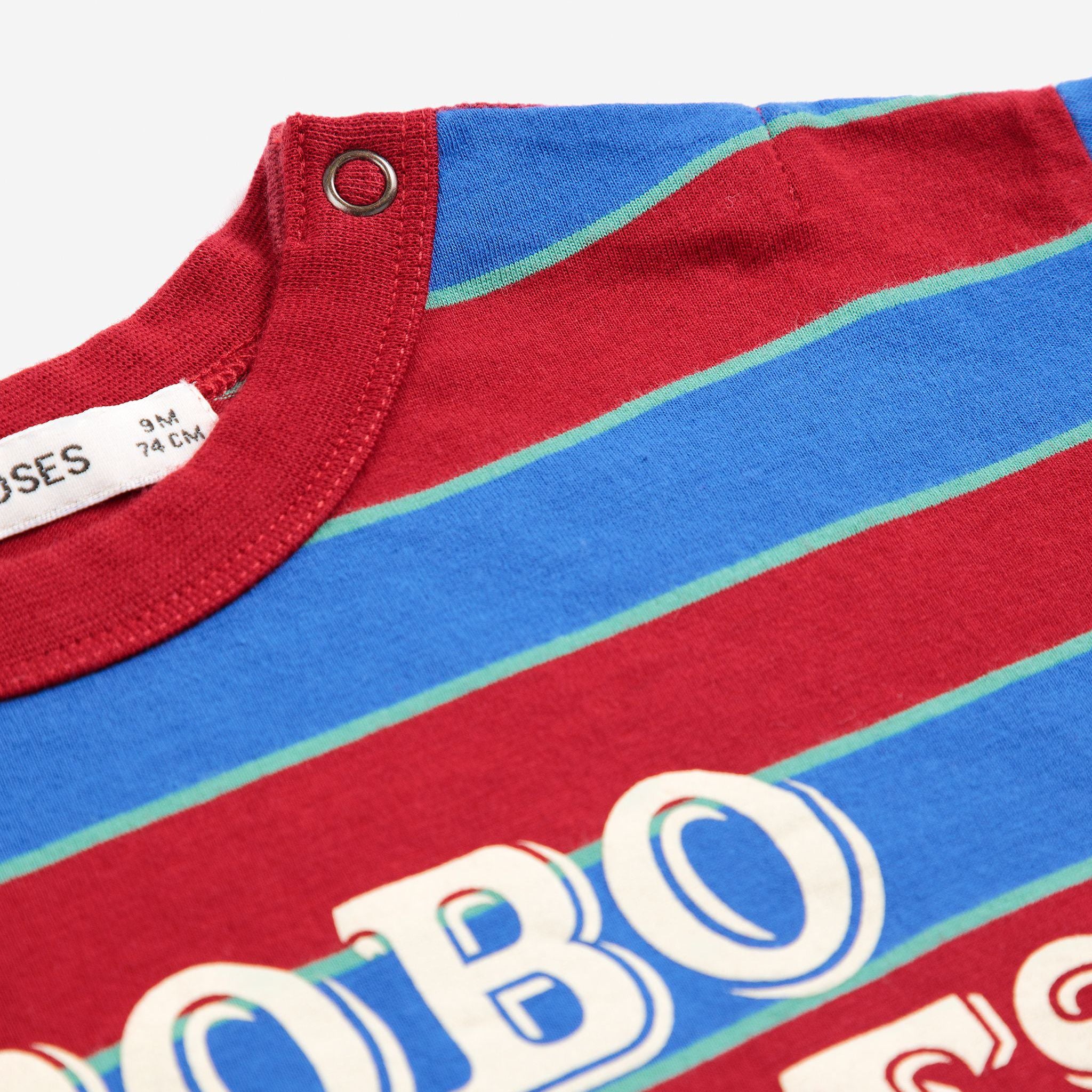 Baby Boys & Girls Blue Stripes Cotton Long Sleeves T-Shirt