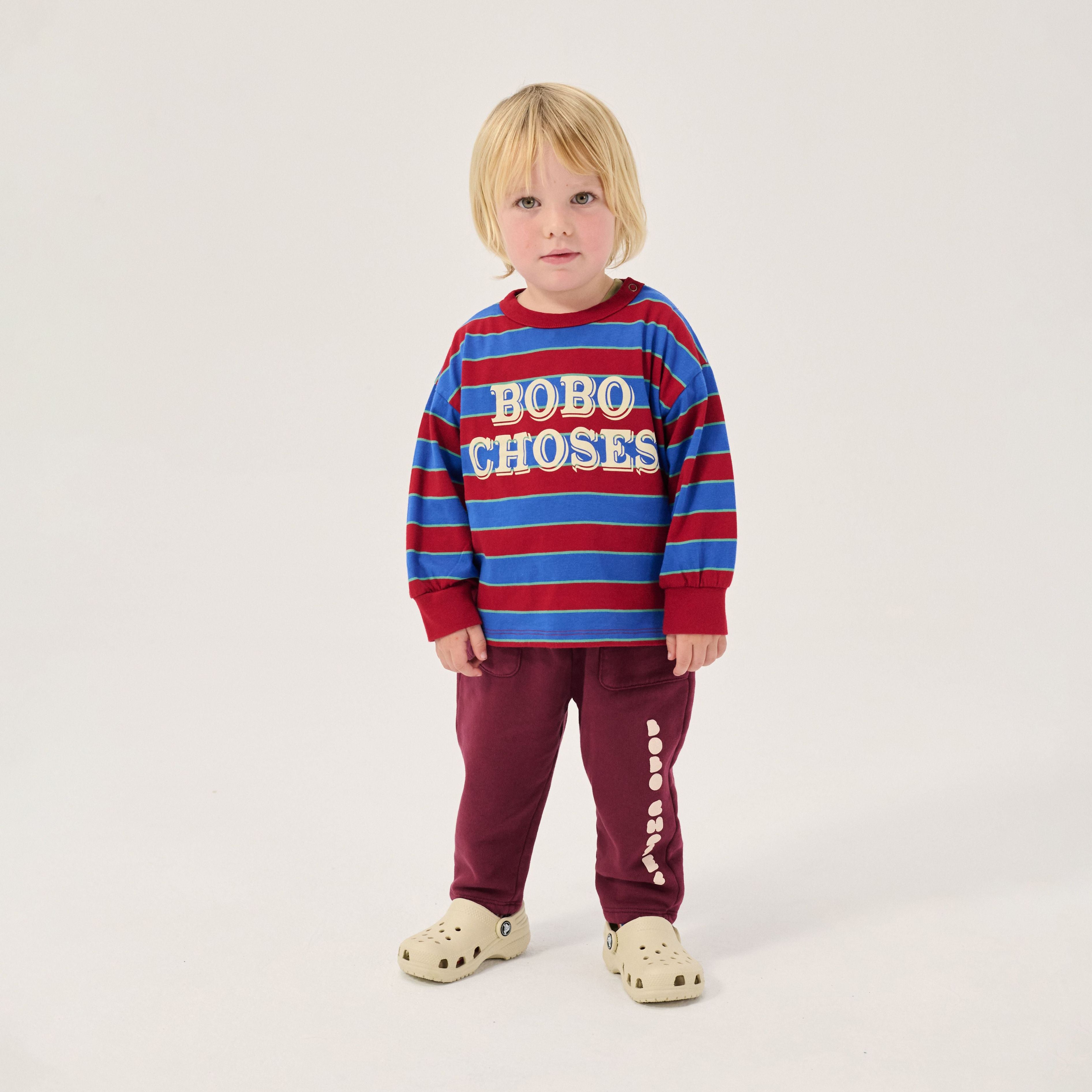Baby Boys & Girls Blue Stripes Cotton Long Sleeves T-Shirt