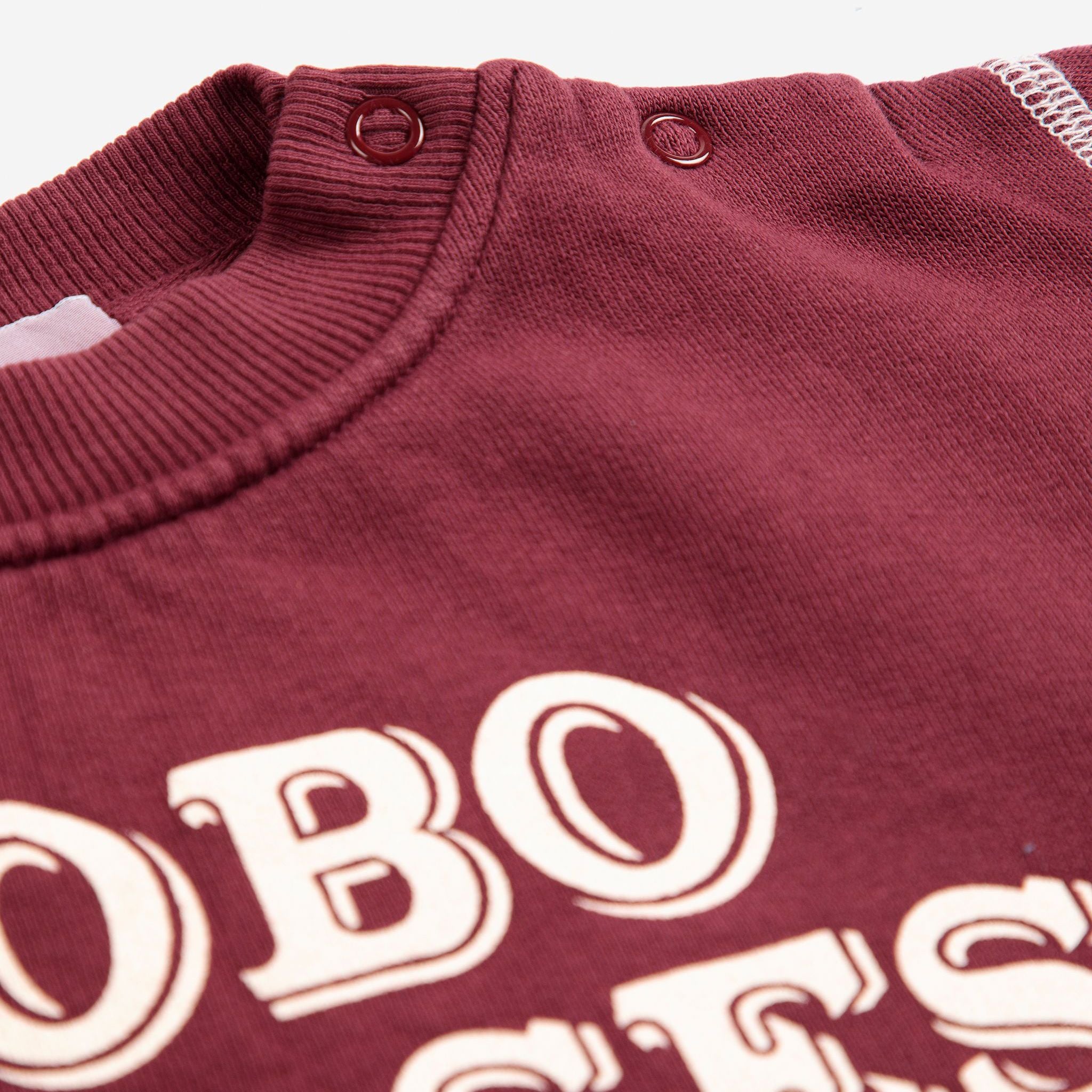 Baby Boys & Girls Wine Red Logo Cotton Sweatshirt
