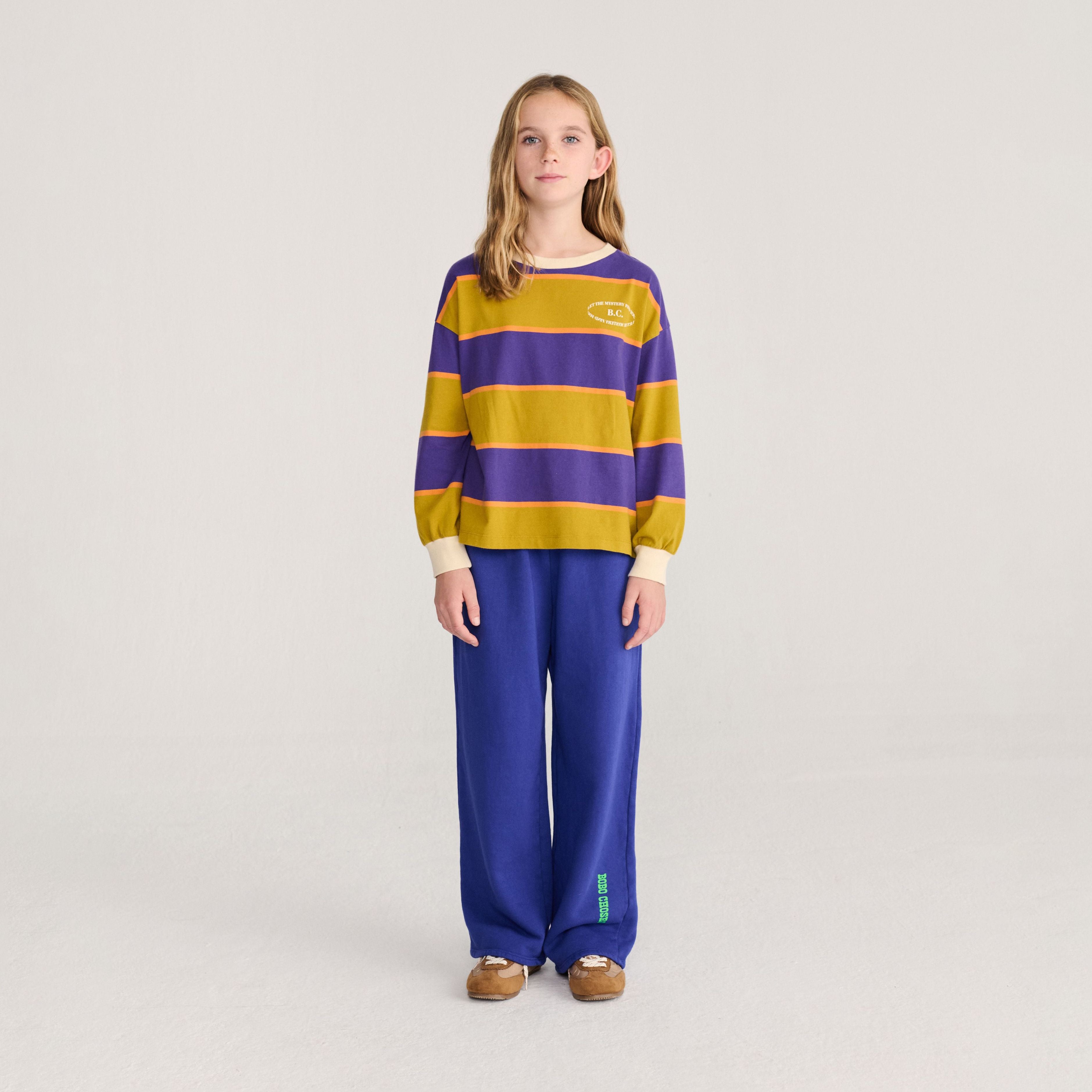 Boys & Girls Multicolor Stripes Cotton T-Shirt