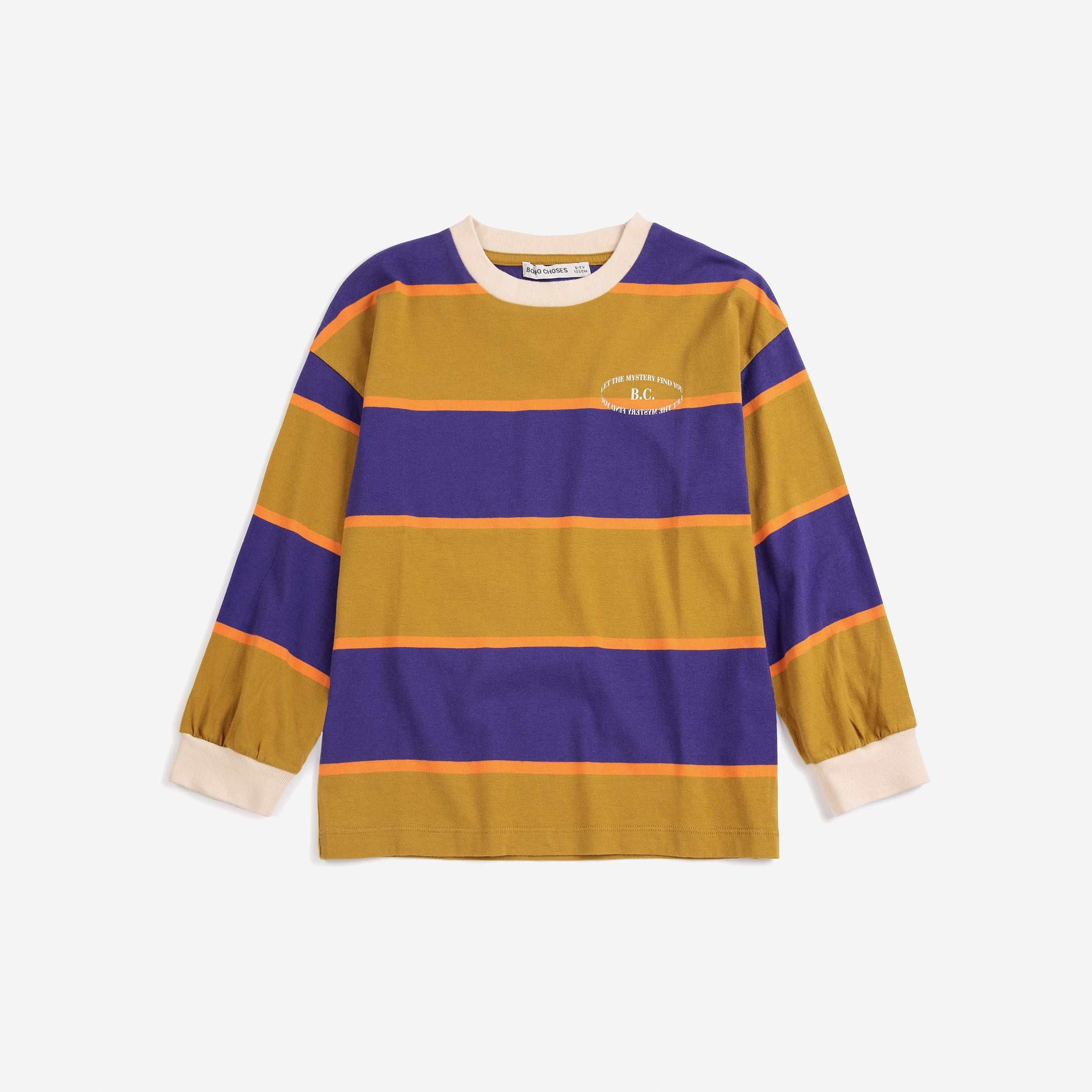 Boys & Girls Multicolor Stripes Cotton T-Shirt