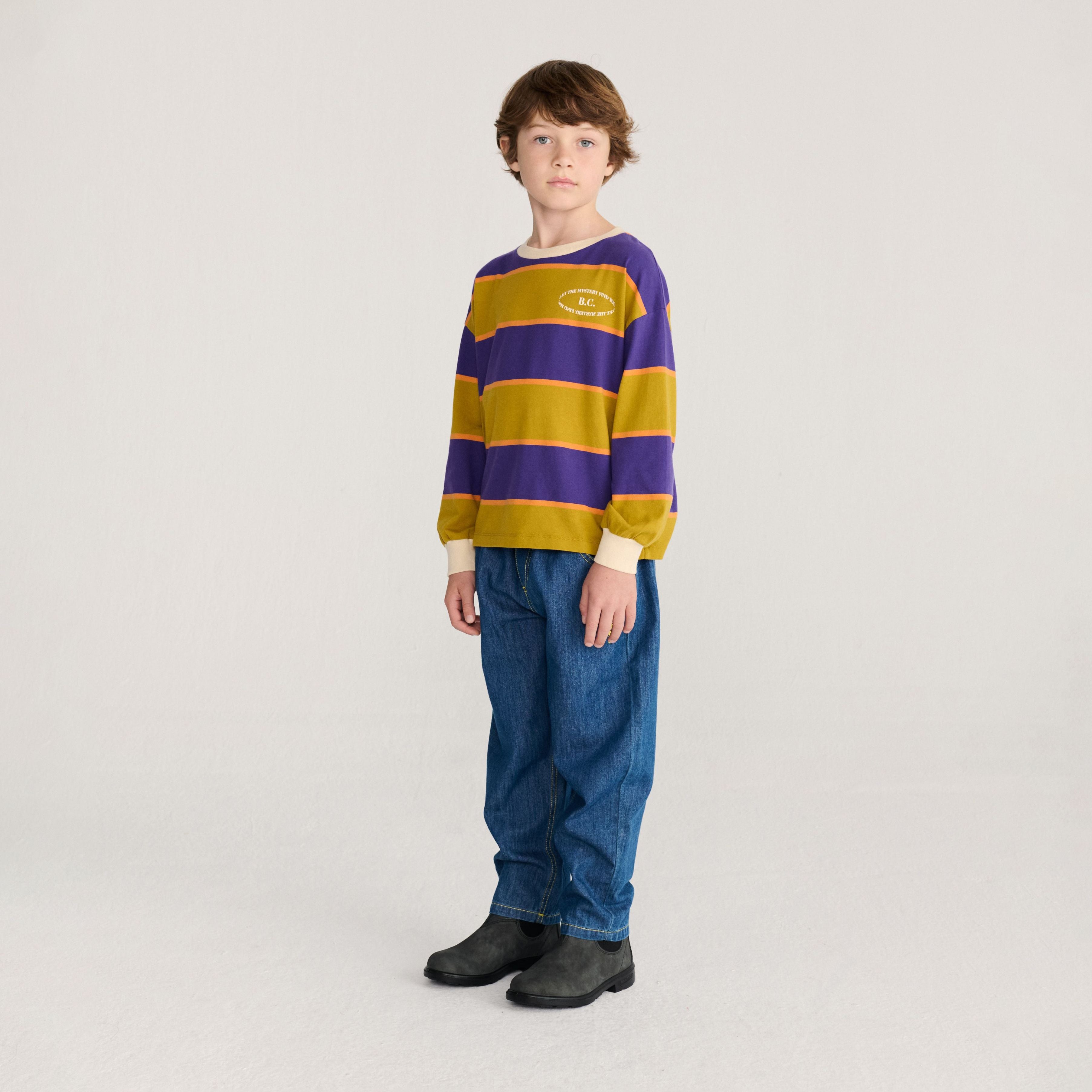 Boys & Girls Multicolor Stripes Cotton T-Shirt