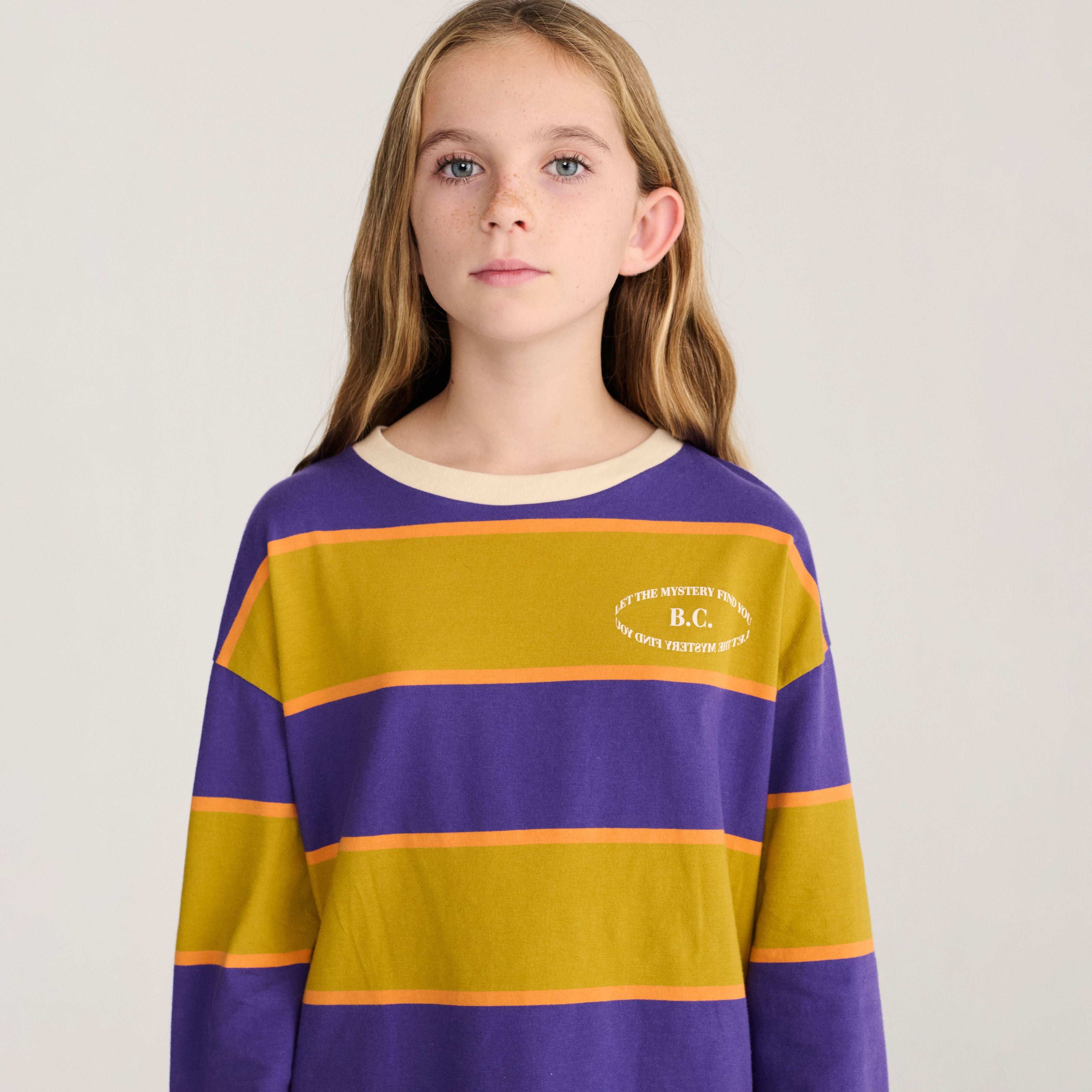 Boys & Girls Multicolor Stripes Cotton T-Shirt