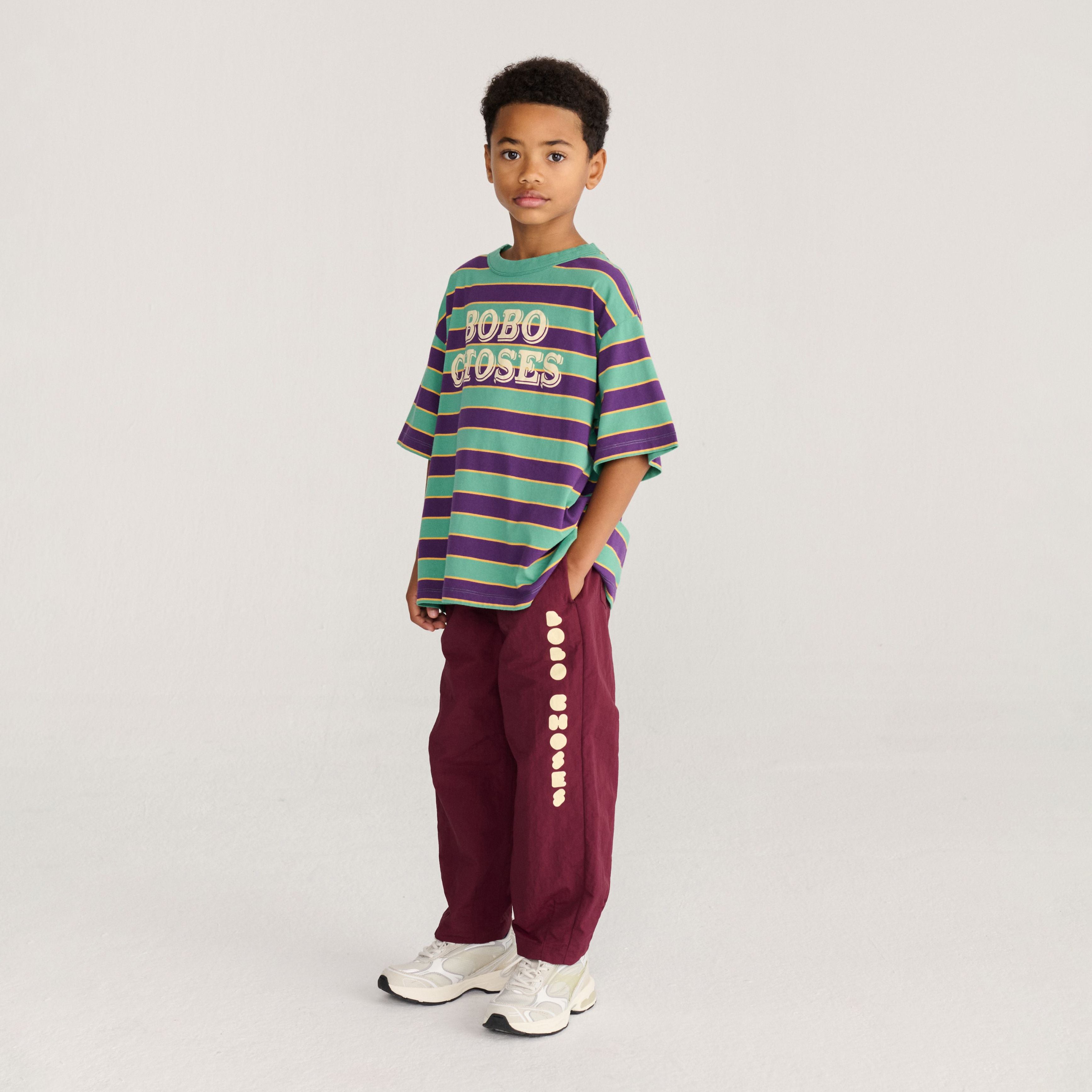 Boys & Girls Green Stripes Cotton T-Shirt