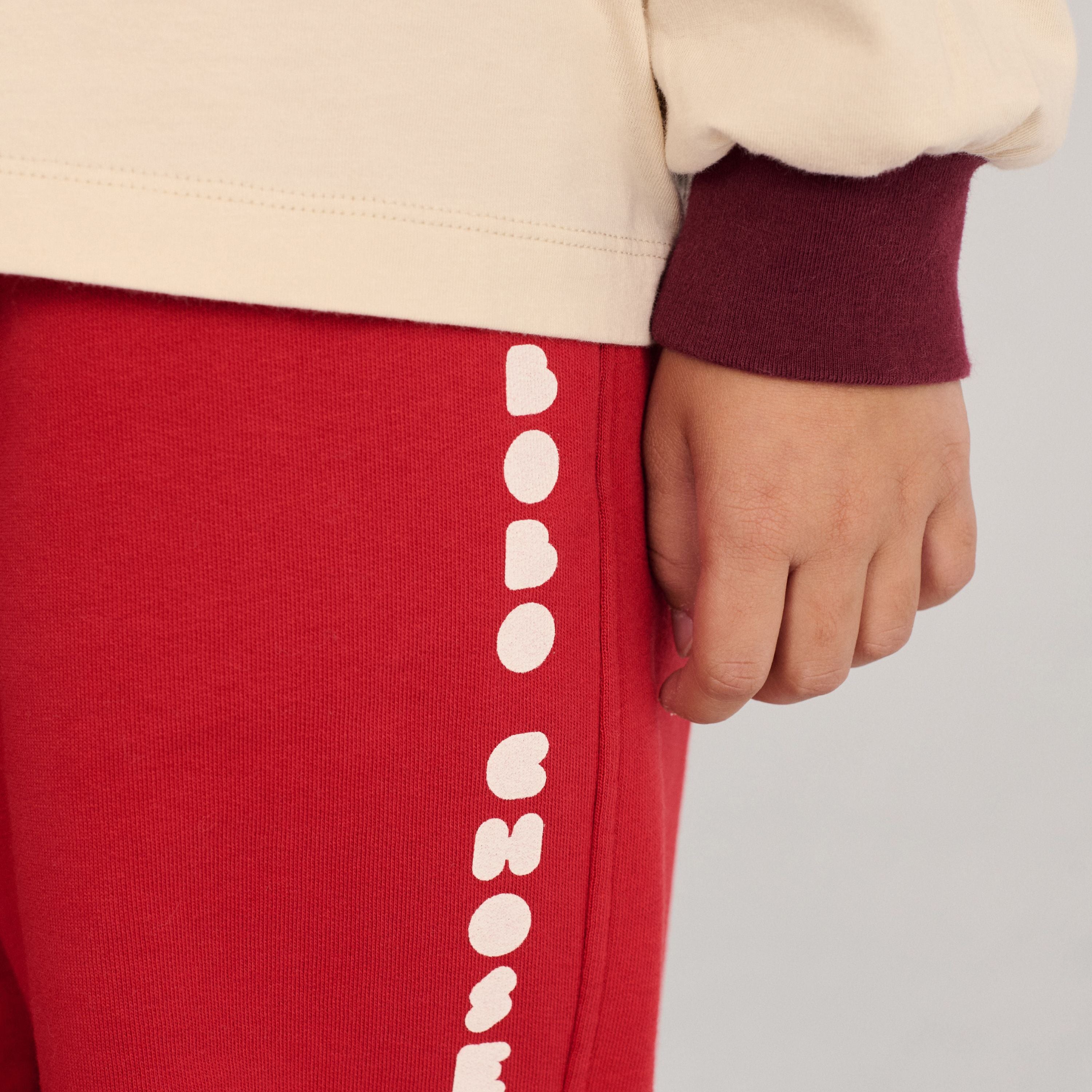 Boys & Girls Red Cotton Trousers