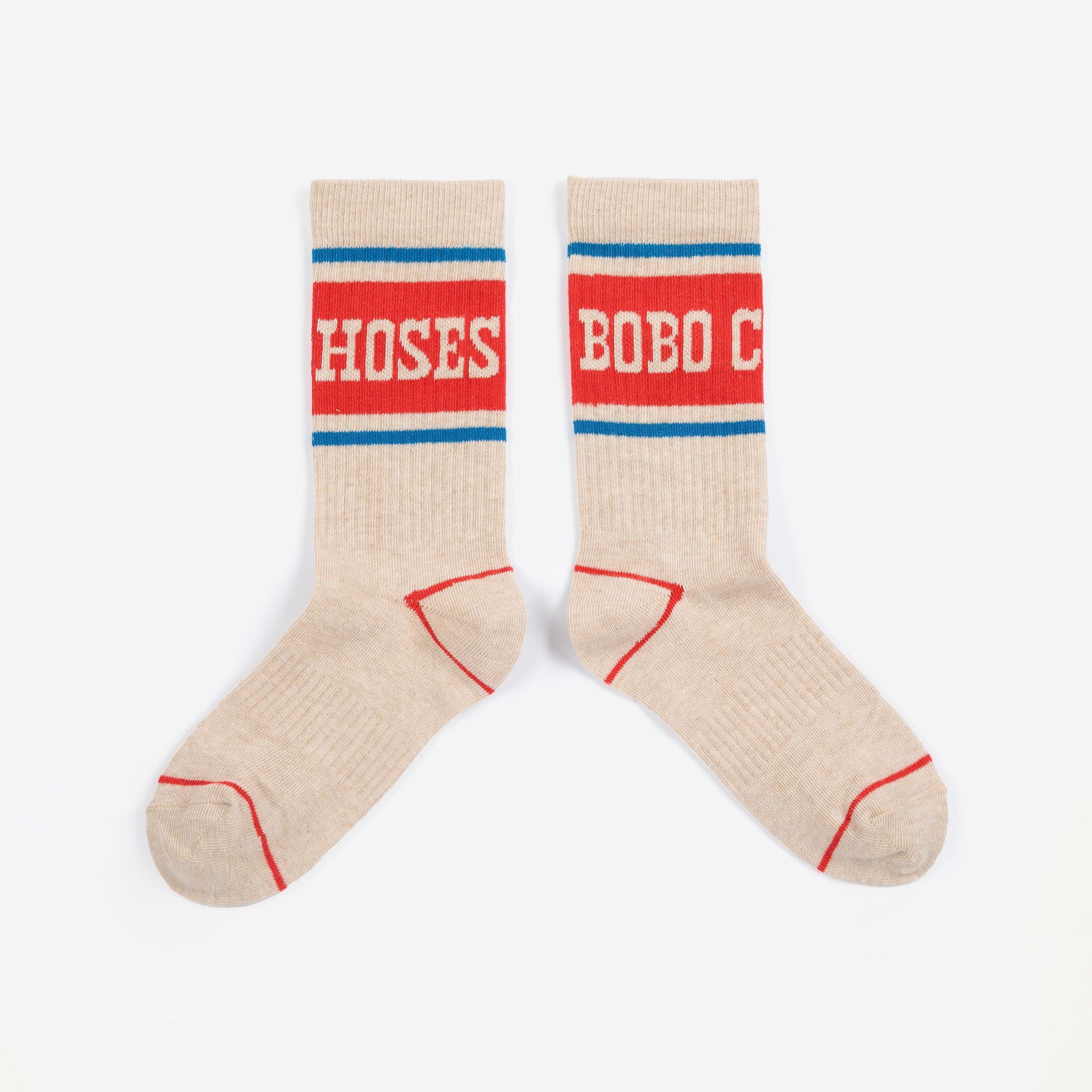 Boys & Girls Beige Logo Cotton Socks